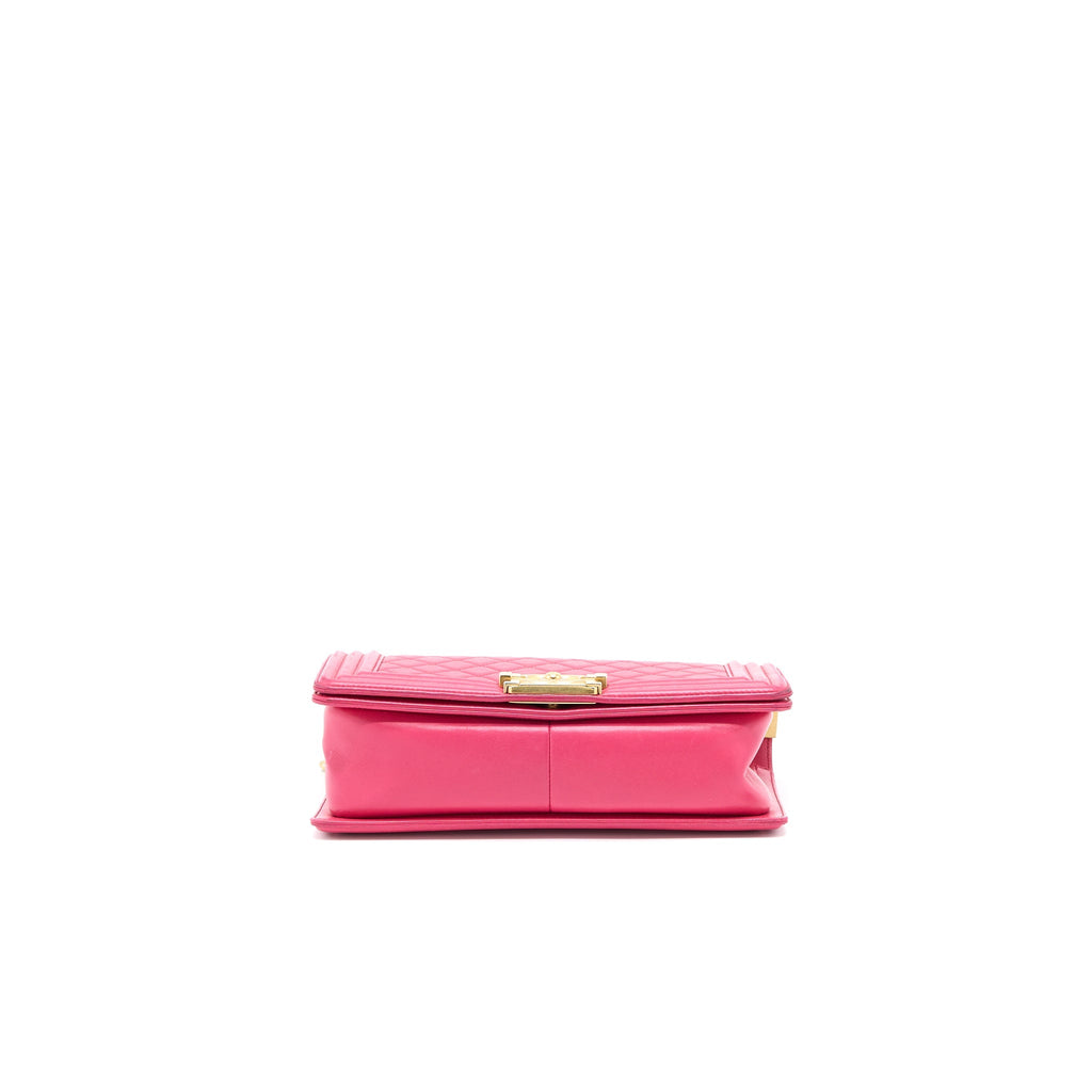 CHANEL MEDIUM BOY BAG LAMBSKIN PINK GHW