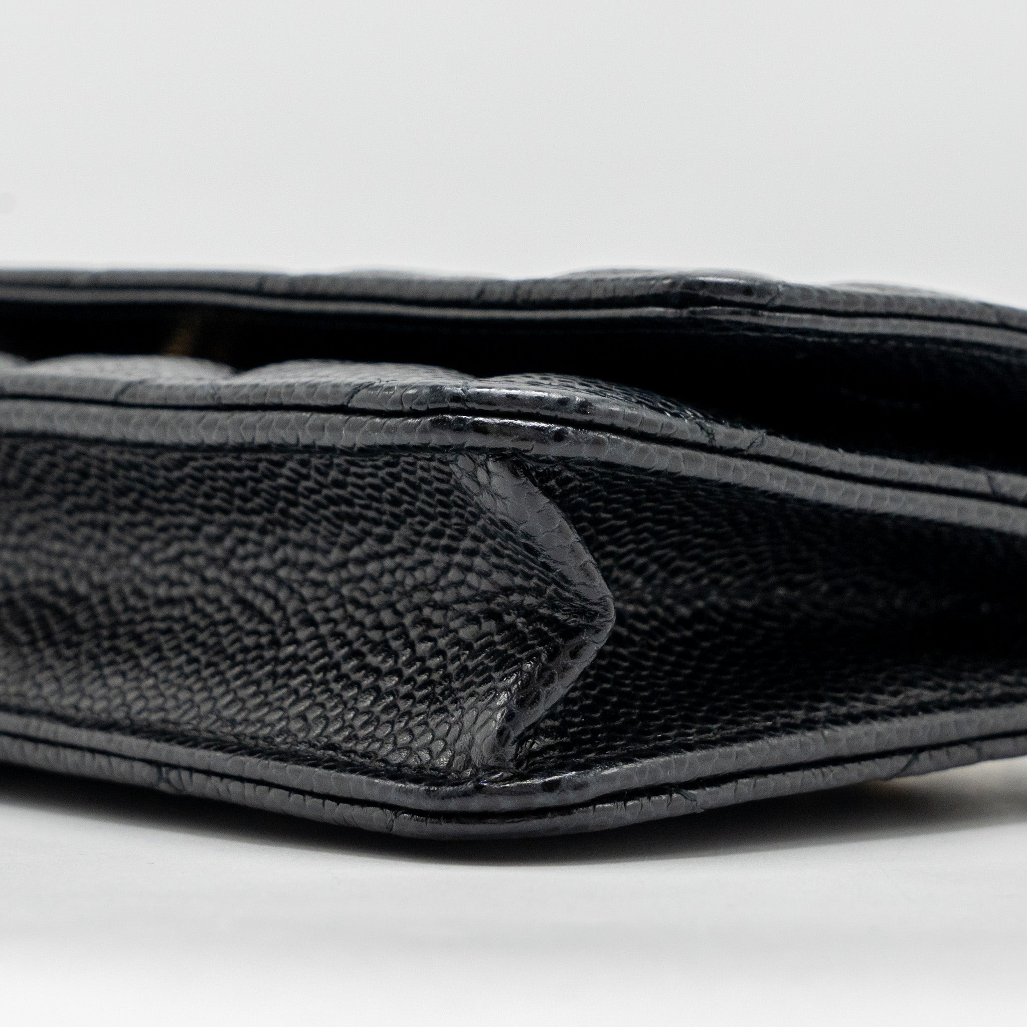 CHANEL CLASSIC WALLET ON CHAIN CAVIAR BLACK GHW (MICROCHIP)