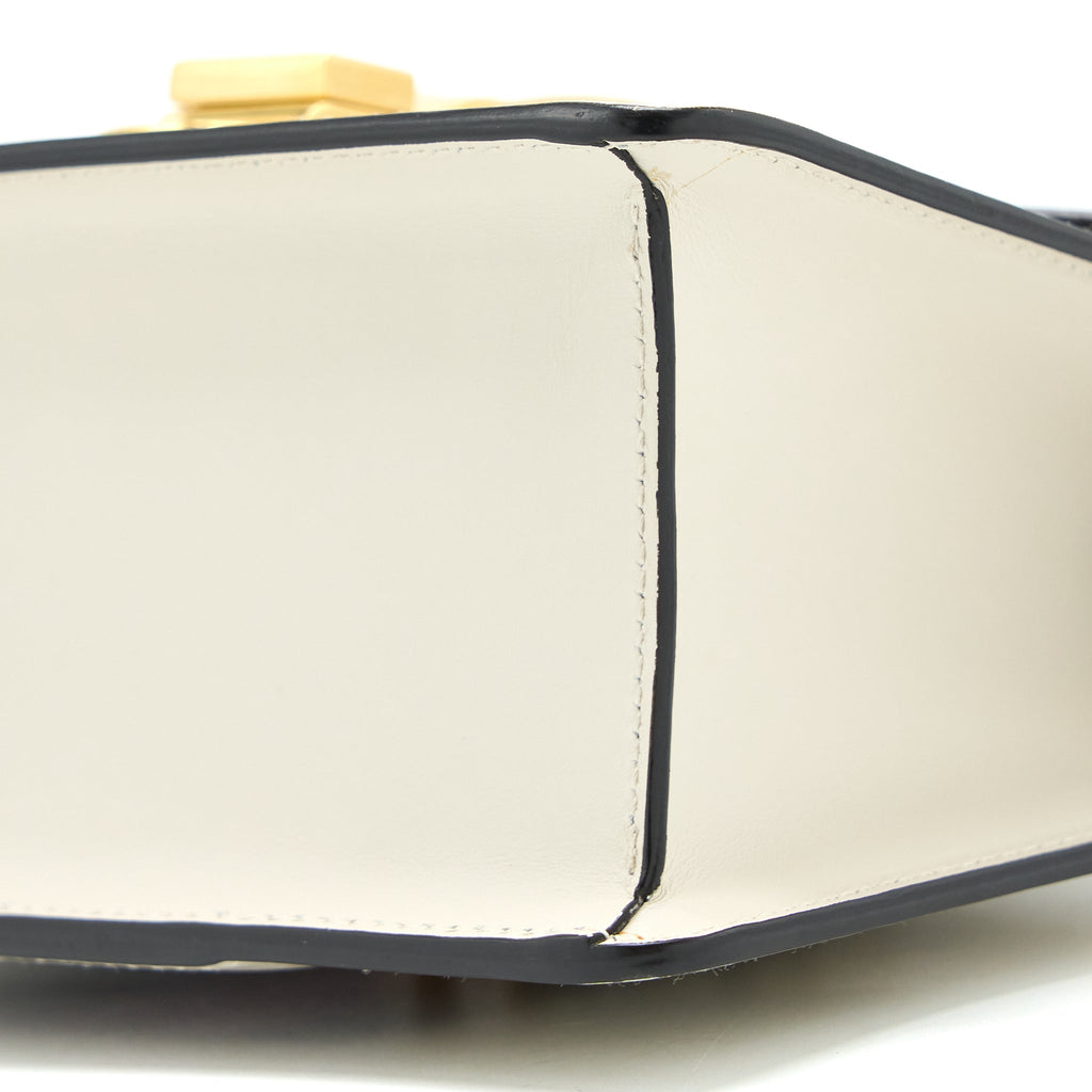 GUCCI MINI SYLVIA TOP HANDLE BAG WHITE GHW