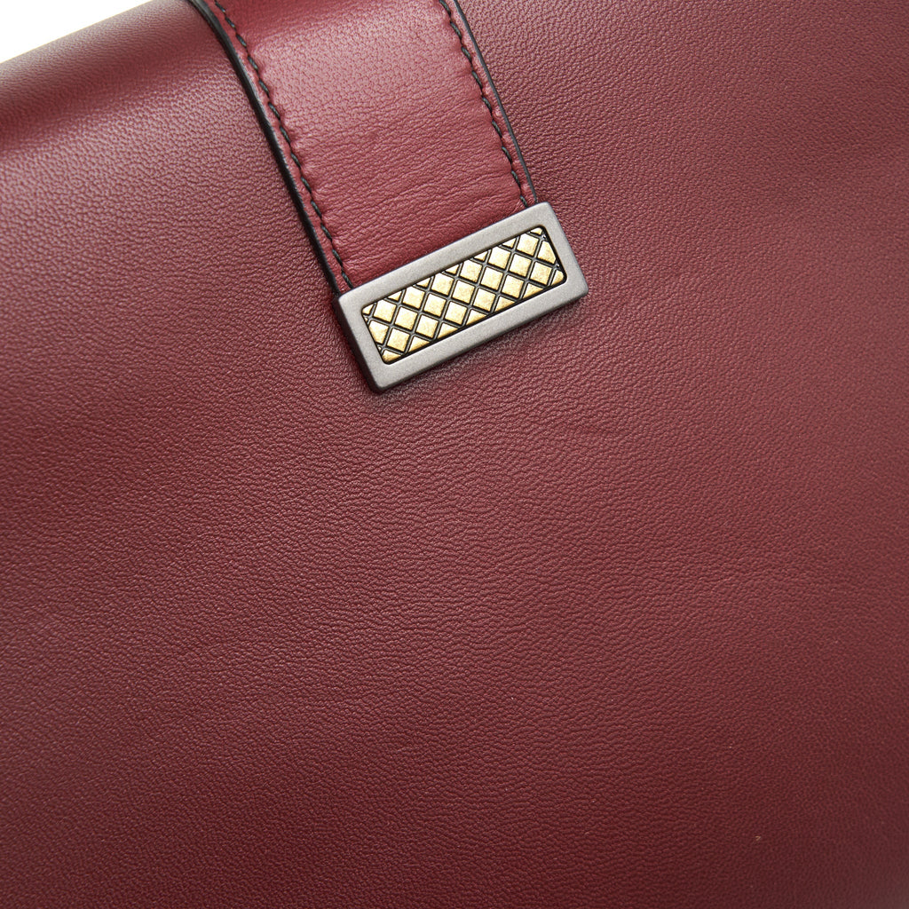 BOTTEGA VENETA PIAZZA TOP HANDLE BAG BURGUNDY