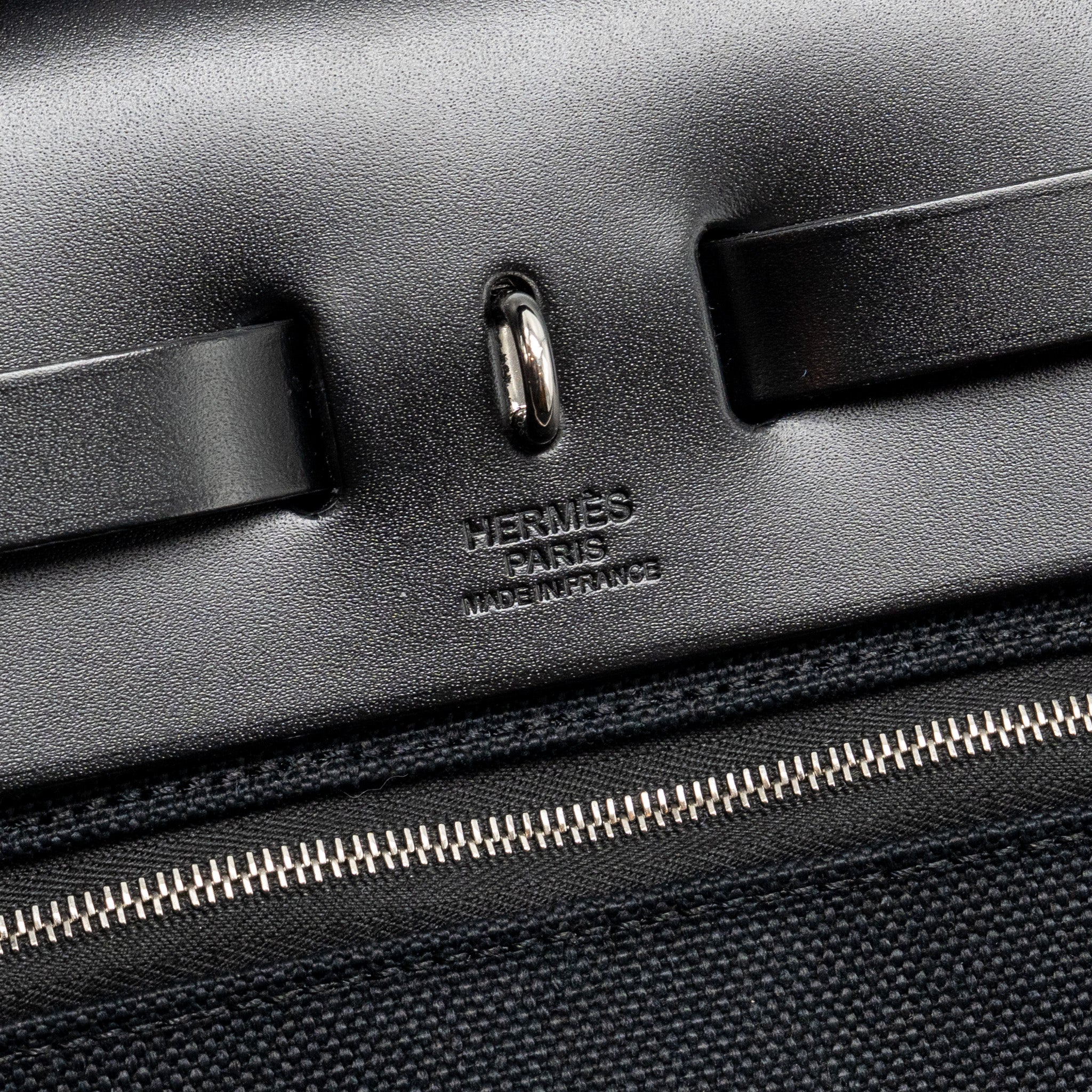 HERMES HERBAG 31 ZIP BAG CANVAS / HUNTER BLACK SHW