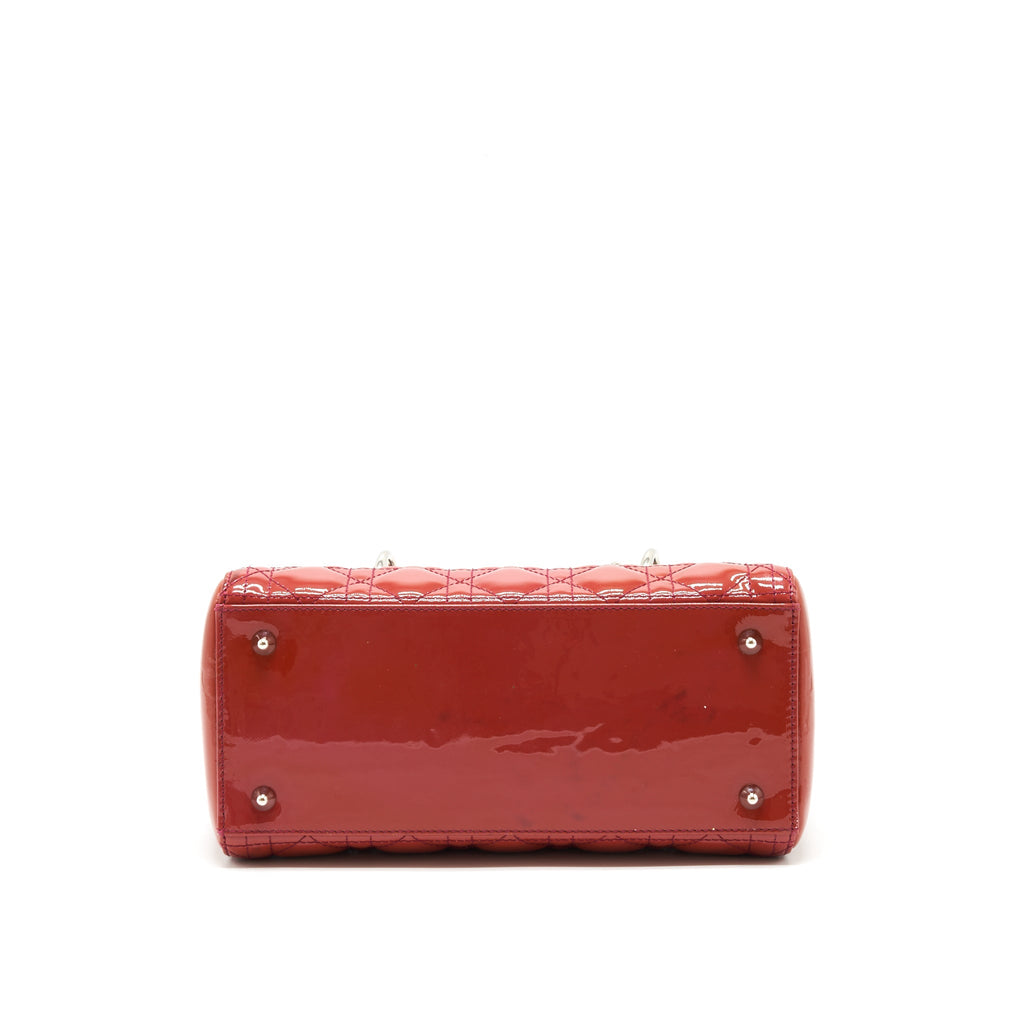DIOR MEDIUM LADY DIOR PATENT CORAL PINK LGHW