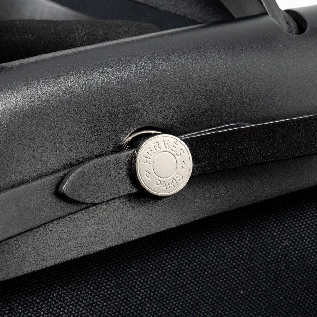 HERMES HERBAG 31 ZIP BAG CANVAS / HUNTER BLACK SHW