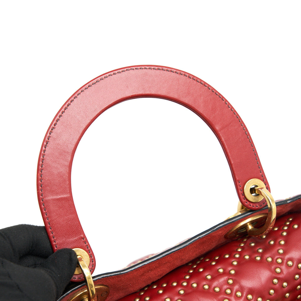DIOR STUDDED LADY DIOR RED GHW