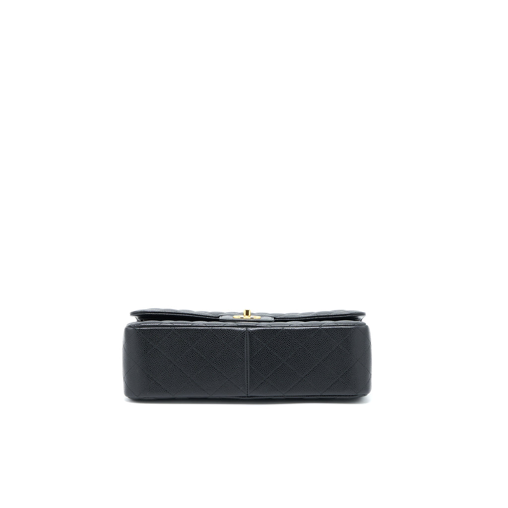 CHANEL CLASSIC JUMBO DOUBLE FLAP BAG CAVIAR BLACK GHW