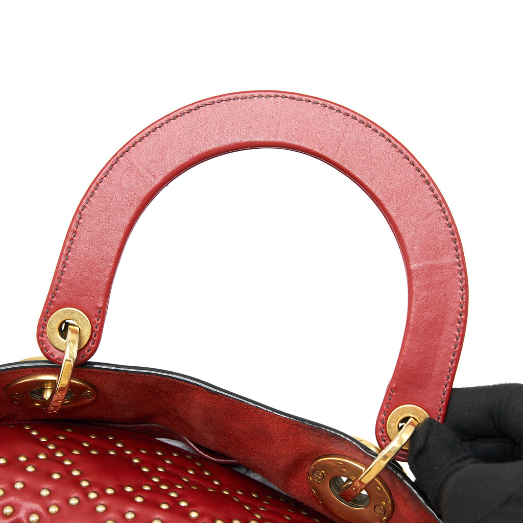 DIOR STUDDED LADY DIOR RED GHW