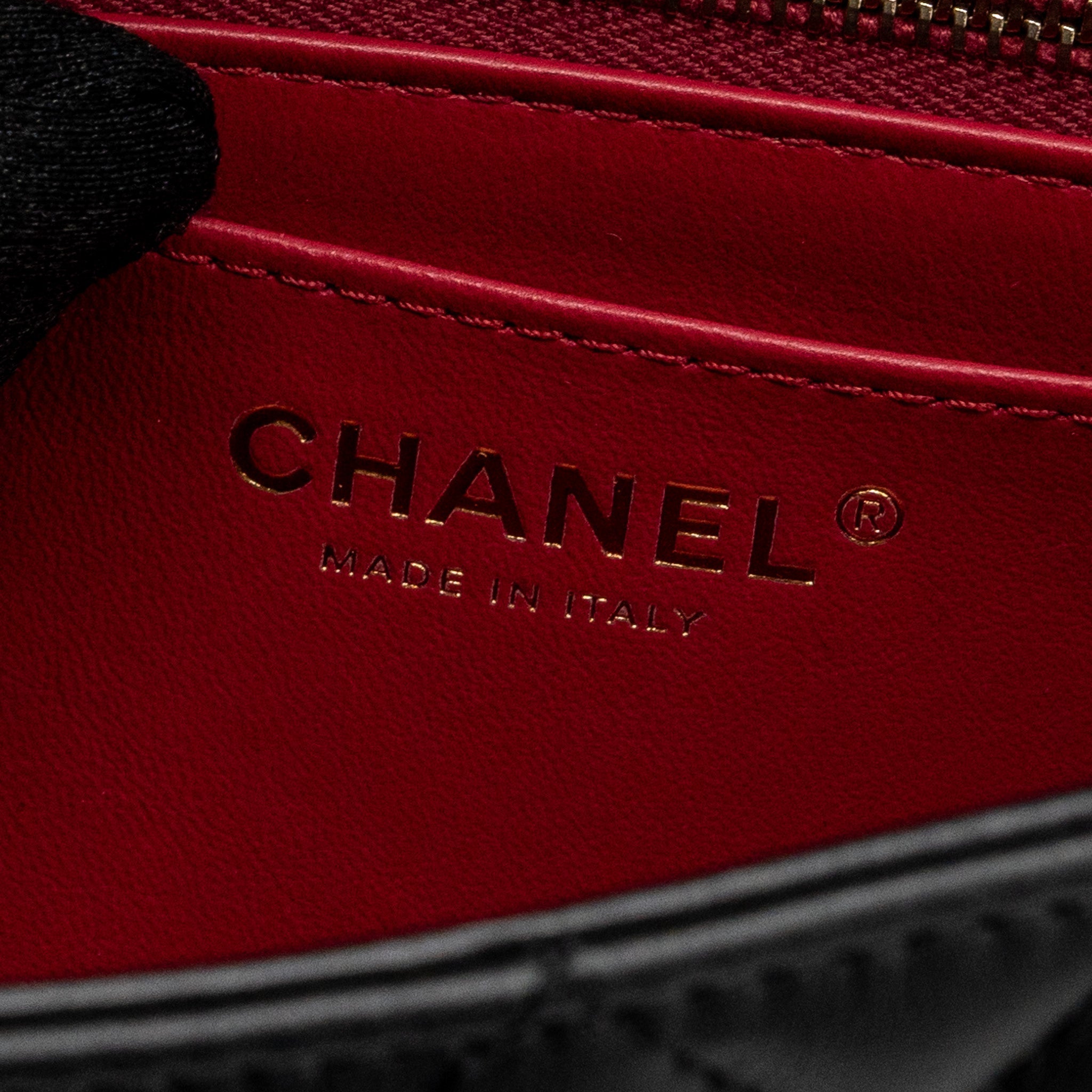 CHANEL 23S CAMELLIA CHAIN FLAP BAG LAMBSKIN BLACK GHW (MIRCOCHIP)