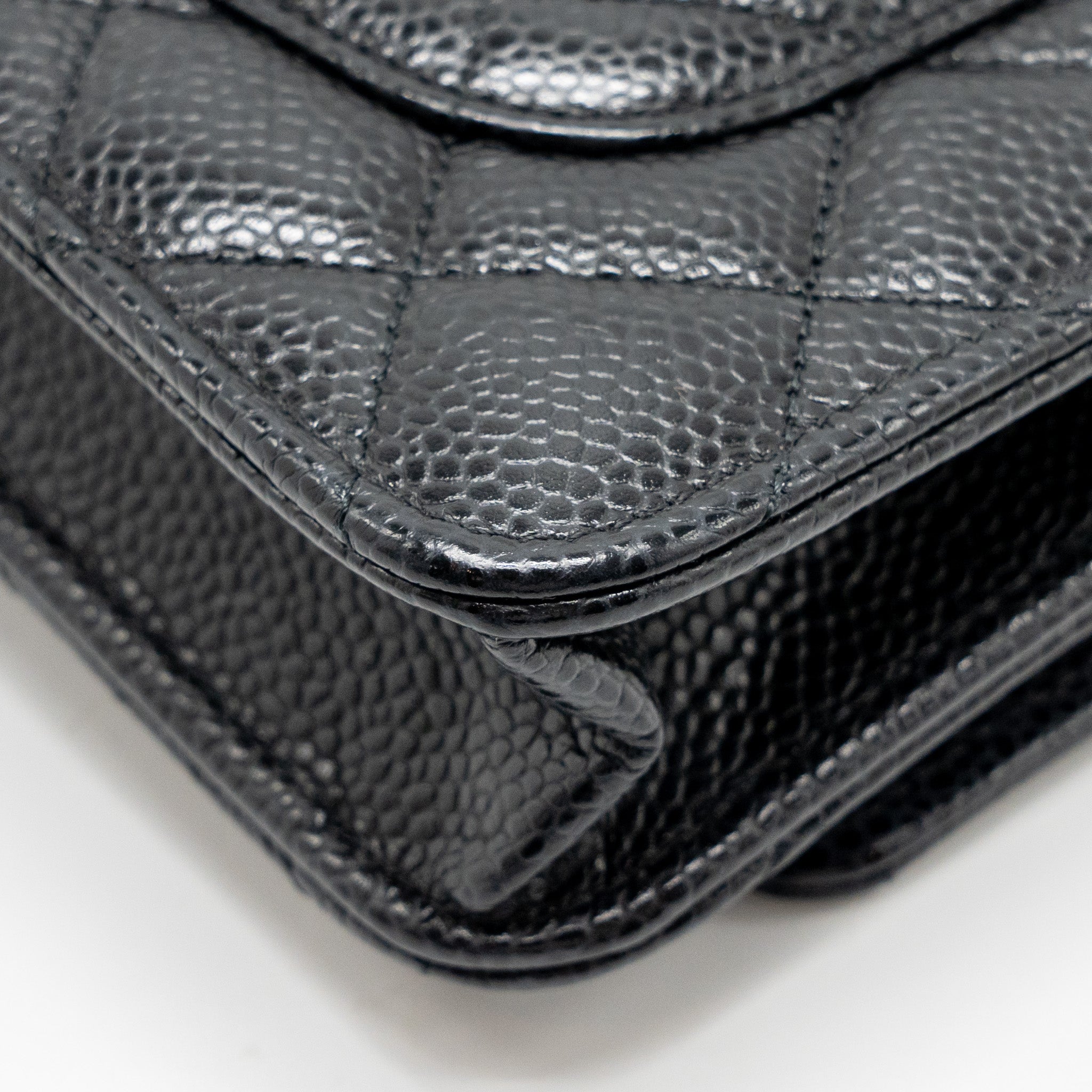 CHANEL CLASSIC WALLET ON CHAIN CAVIAR BLACK GHW (MICROCHIP)