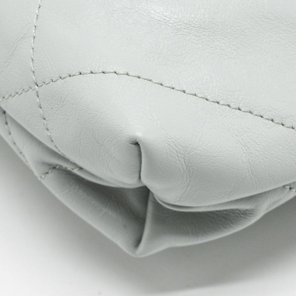 CHANEL MINI 22 BAG CALFSKIN LIGHT GREY GHW (MICROCHIP)
