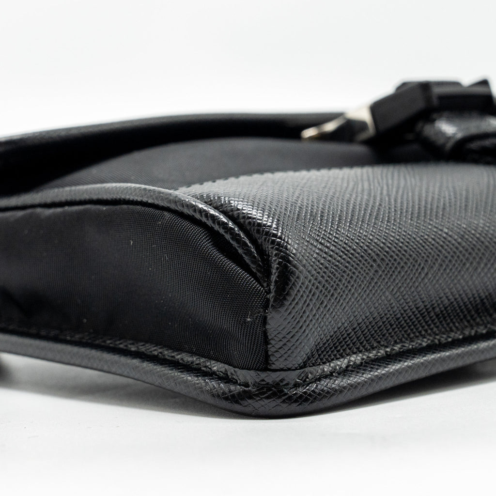 PRADA SMARTPHONE CASE RE-NYLON AND SAFFIANO LEATHER BLACK SHW