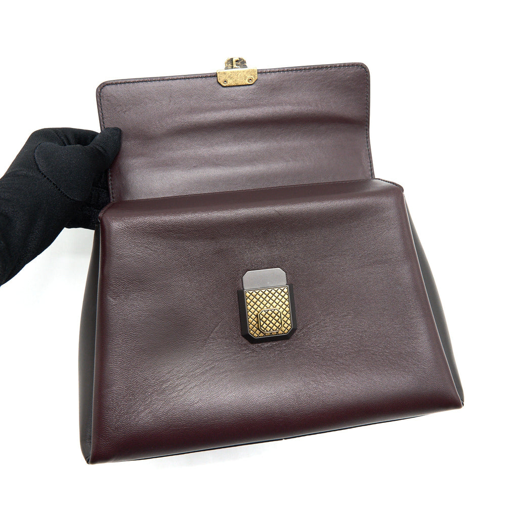 BOTTEGA VENETA PIAZZA TOP HANDLE BAG BURGUNDY