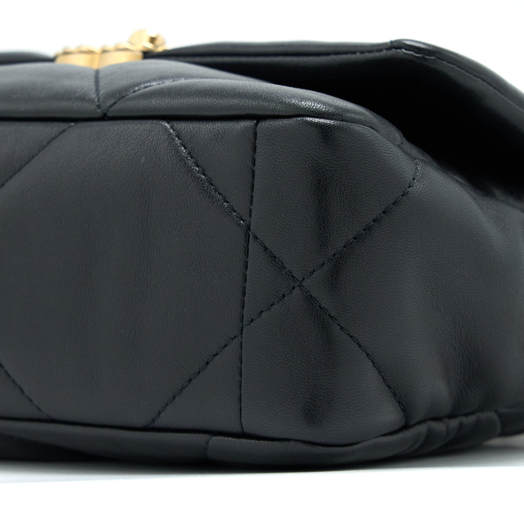 CHANEL SMALL 19 BAG LAMBSKIN BLACK MULTICOLOUR HARDWARE