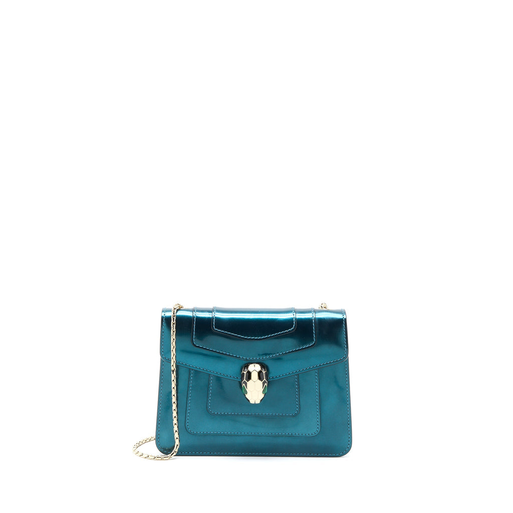 BVLGARI SERPENTI FOREVER CROSSBODY BAG PATENT GREEN LGHW