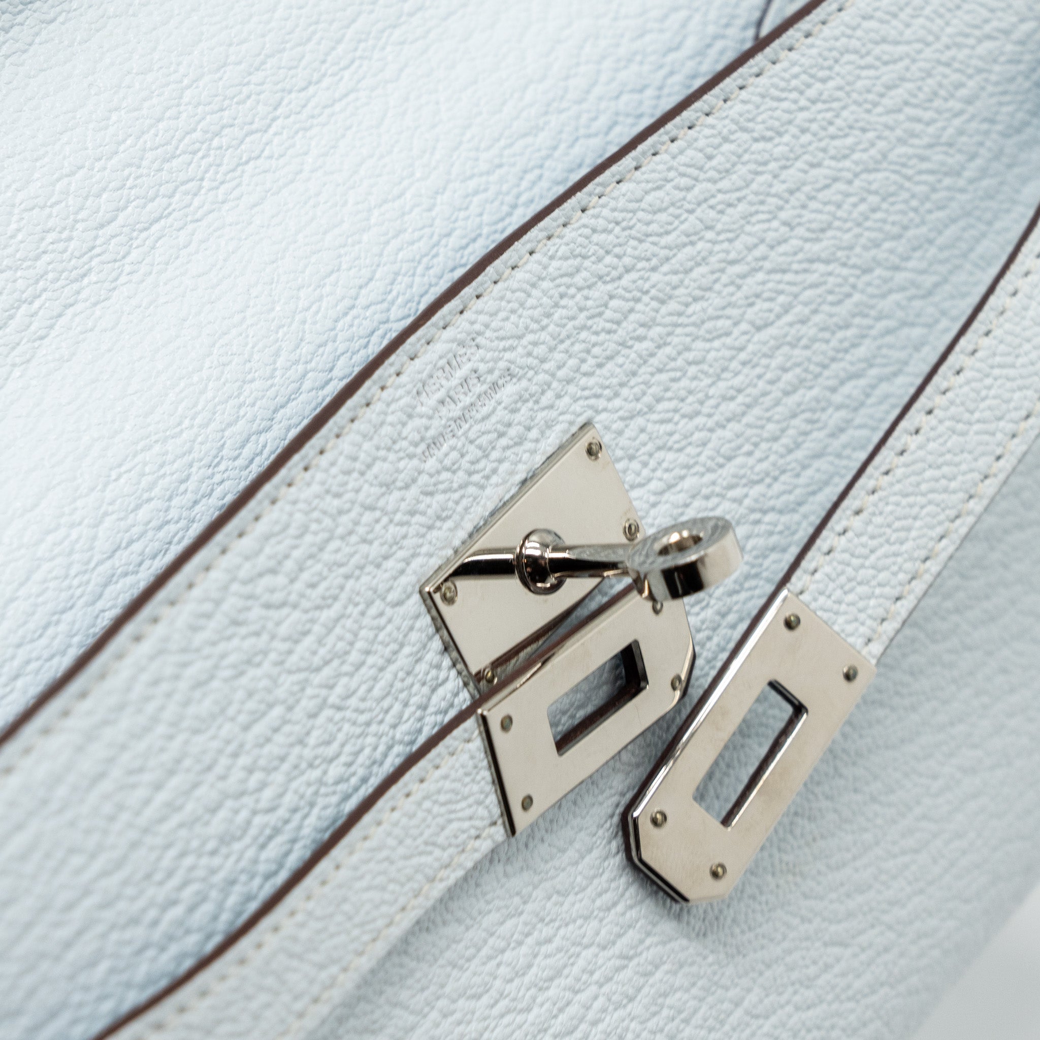 HERMES CLASSIC KELLY TO GO CHÈVRE MYSORE BLUE BRUME SHW