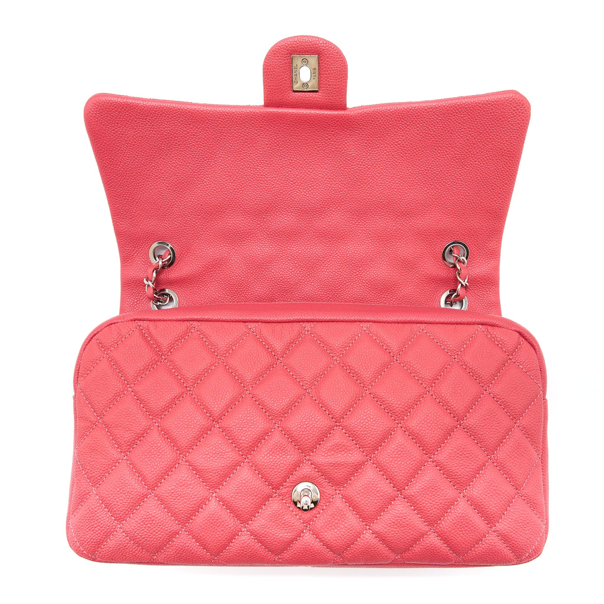 CHANEL EASY FLAP BAG CAVIAR PINK SHW