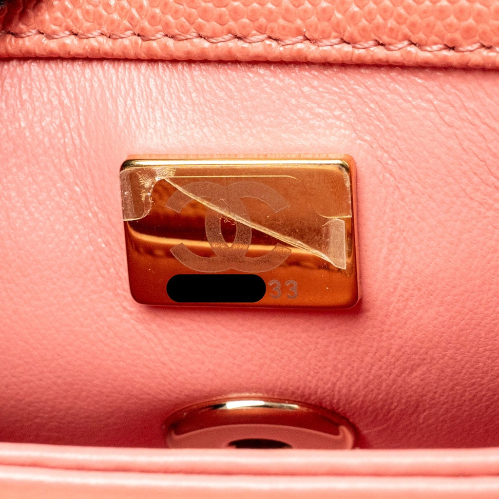 CHANEL MINI COCO HANDLE CAVIAR PINK LGHW (MICROCHIP)