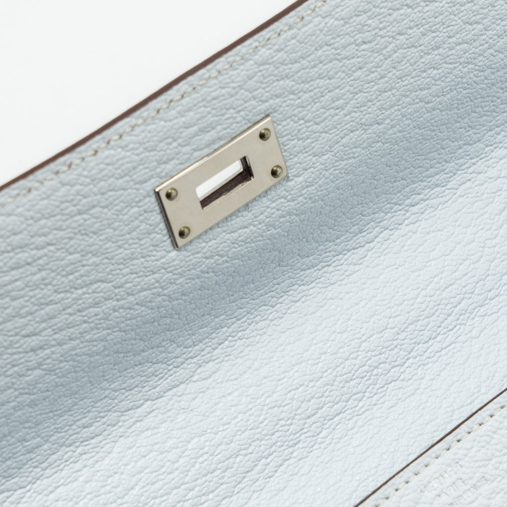HERMES CLASSIC KELLY TO GO CHÈVRE MYSORE BLUE BRUME SHW