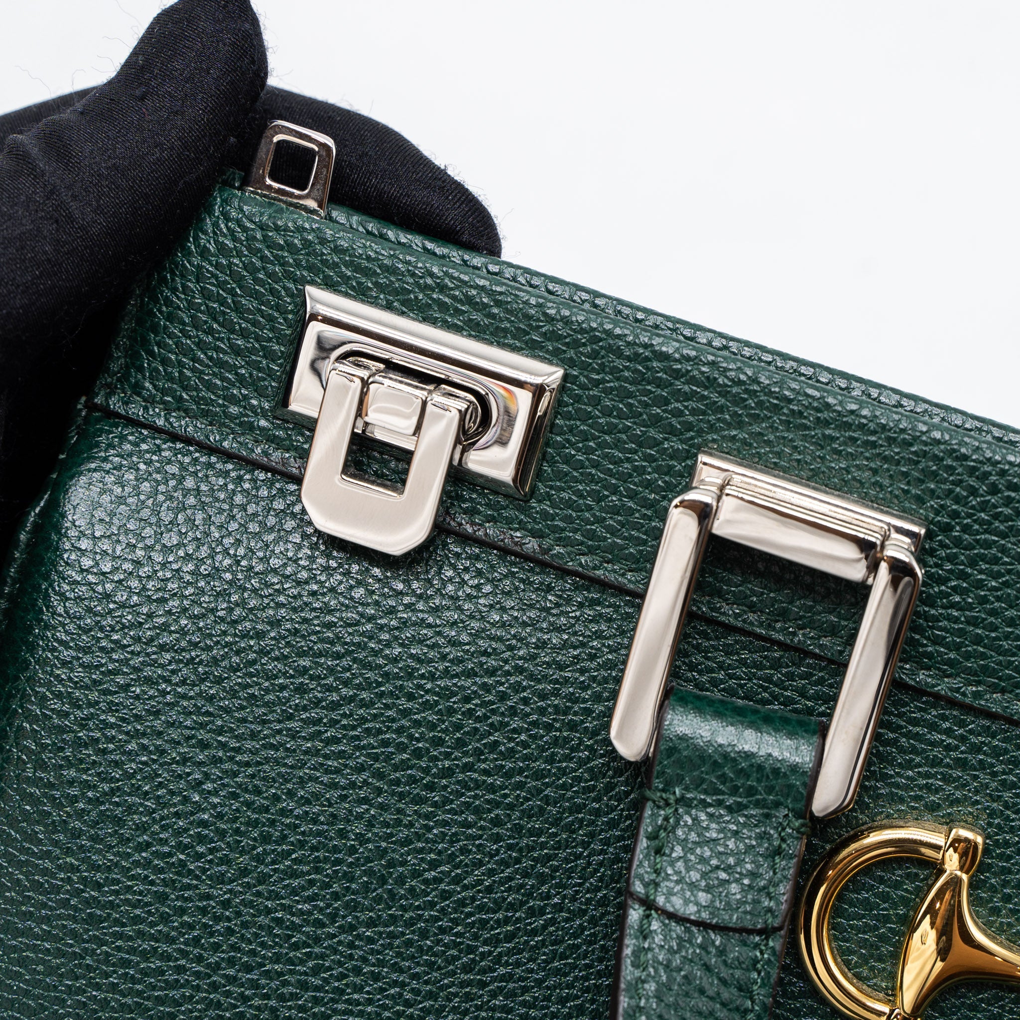 GUCCI TOP HANDLE ZUMI BAG CALFSKIN GREEN MULTICOLOUR HARDWARE