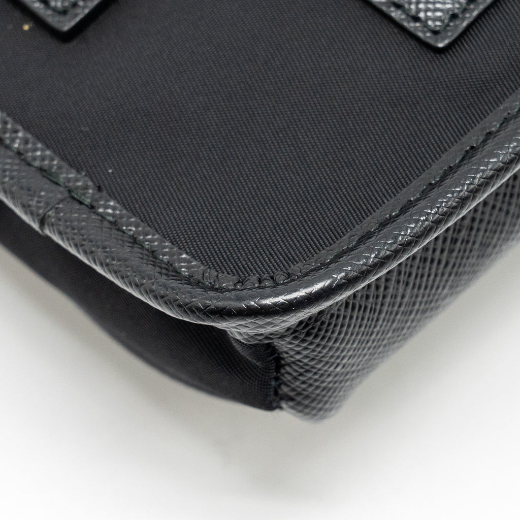 PRADA SMARTPHONE CASE RE-NYLON AND SAFFIANO LEATHER BLACK SHW