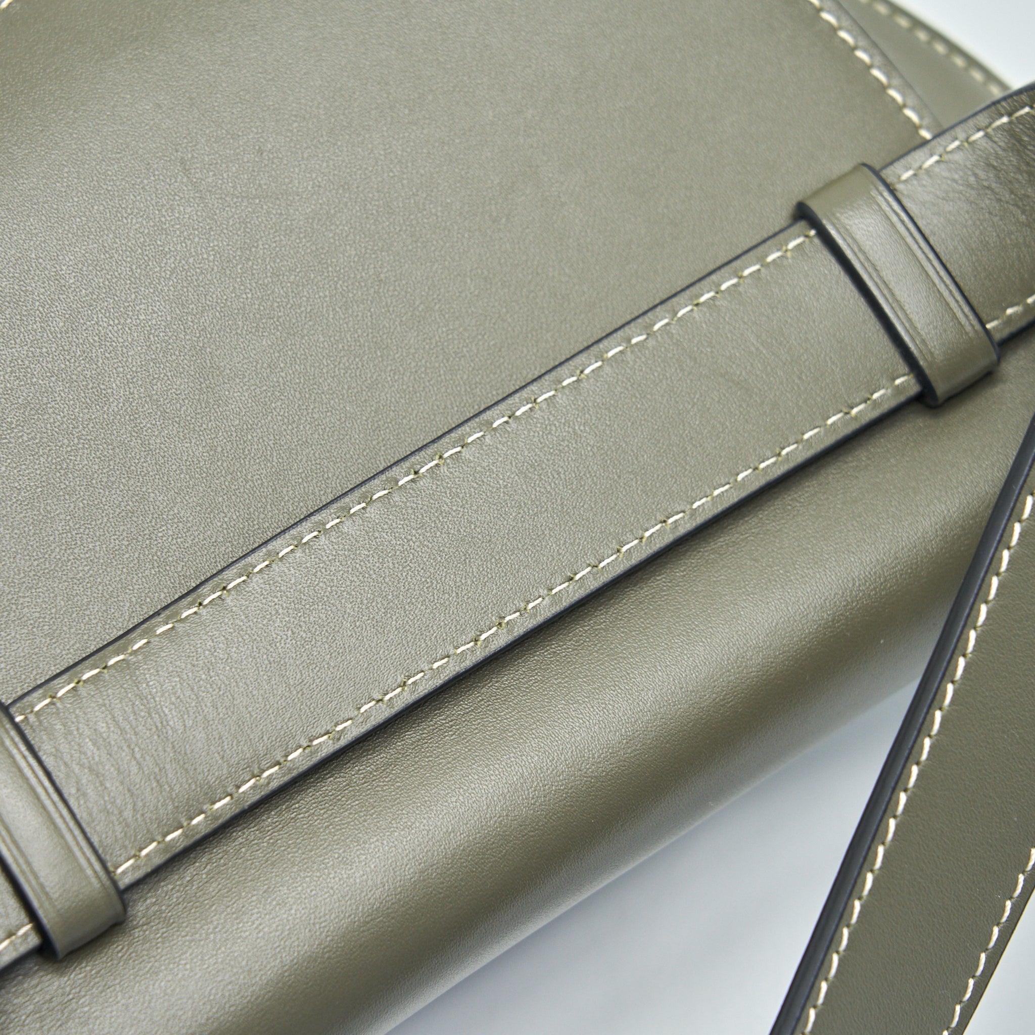 LOEWE GATE MINI LEATHER BELT BAG OLIVE GREEN