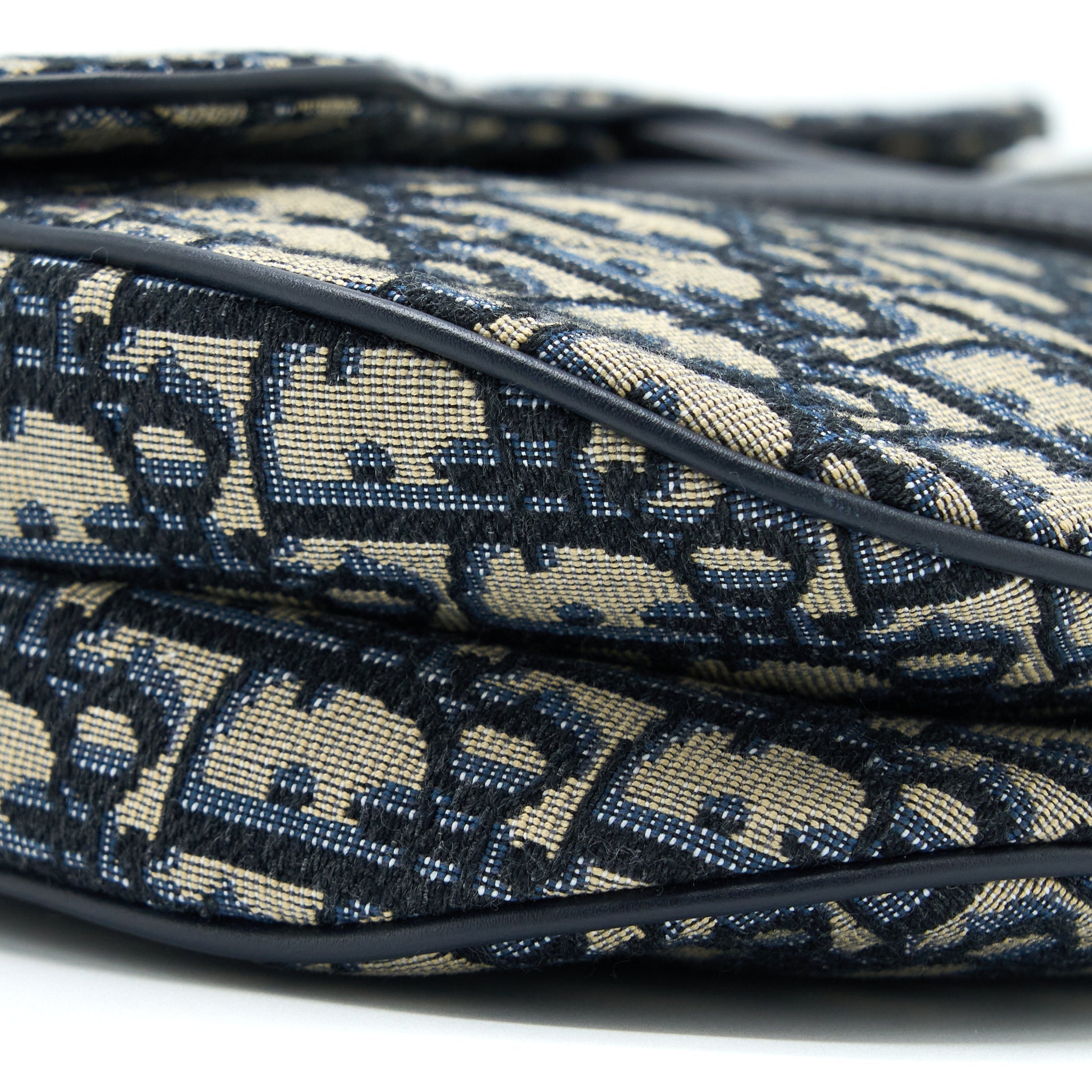 DIOR MEDIUM DIOR SADDLE BAG BLUE DIOR OBLIQUE JACQUARD GHW