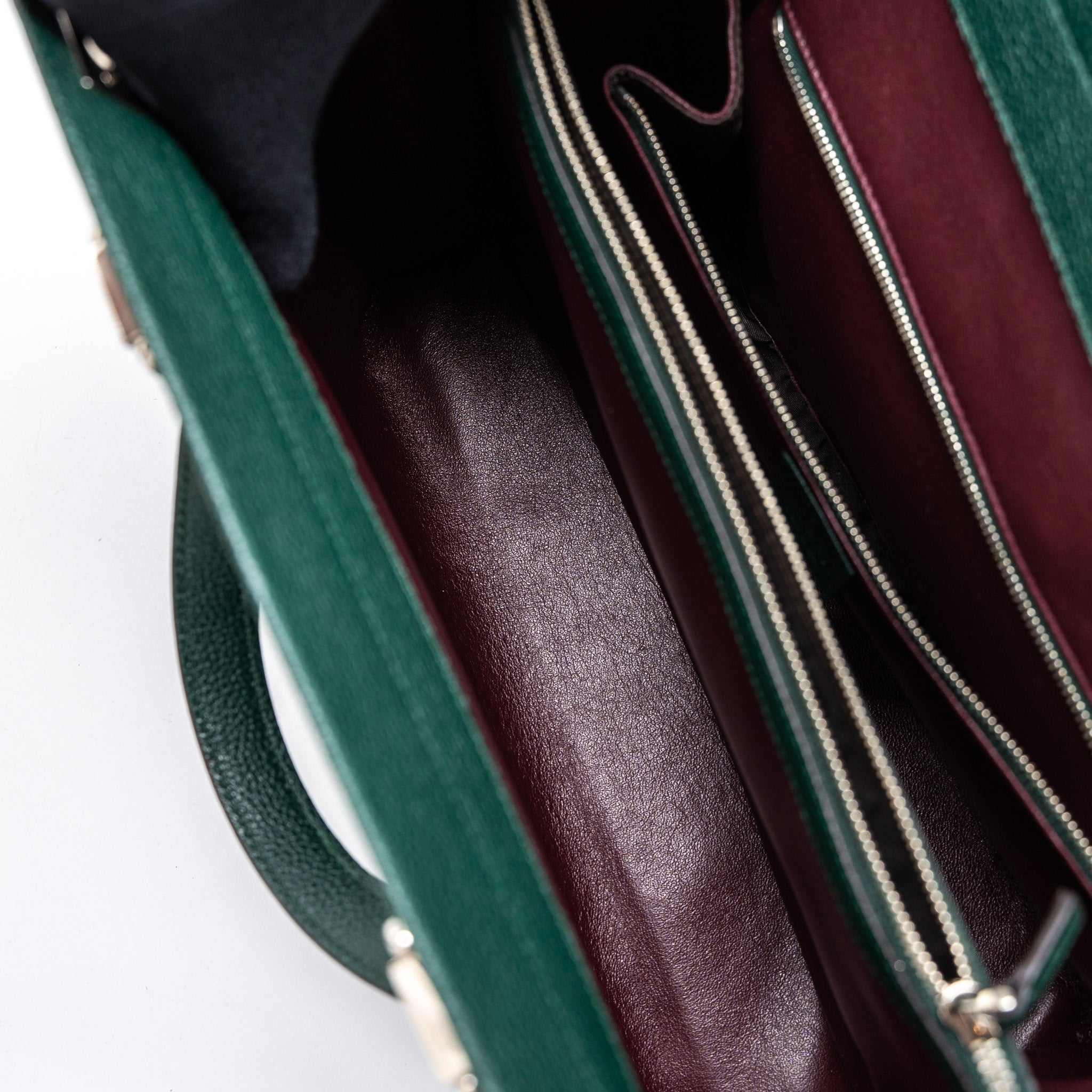 GUCCI TOP HANDLE ZUMI BAG CALFSKIN GREEN MULTICOLOUR HARDWARE