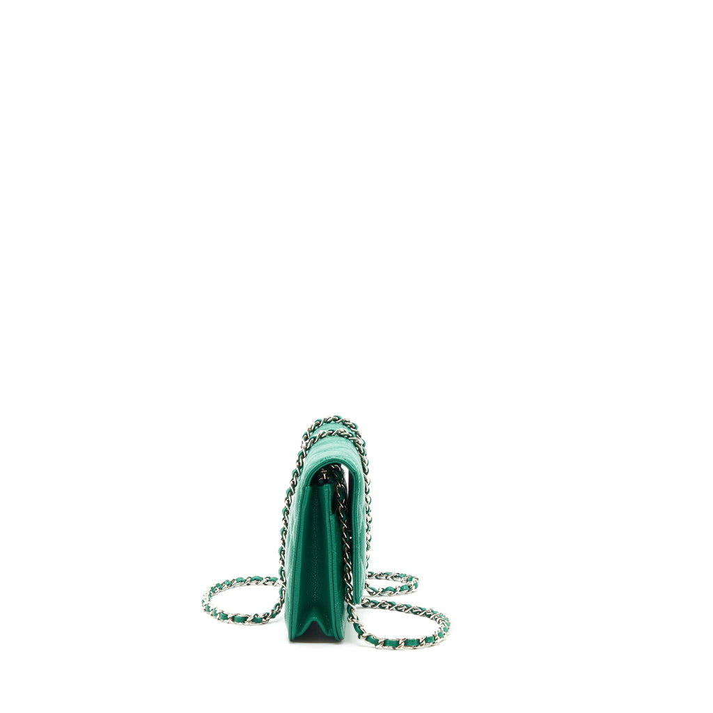 CHANEL CLASSIC WALLET ON CHAIN CAVIAR GREEN SHW