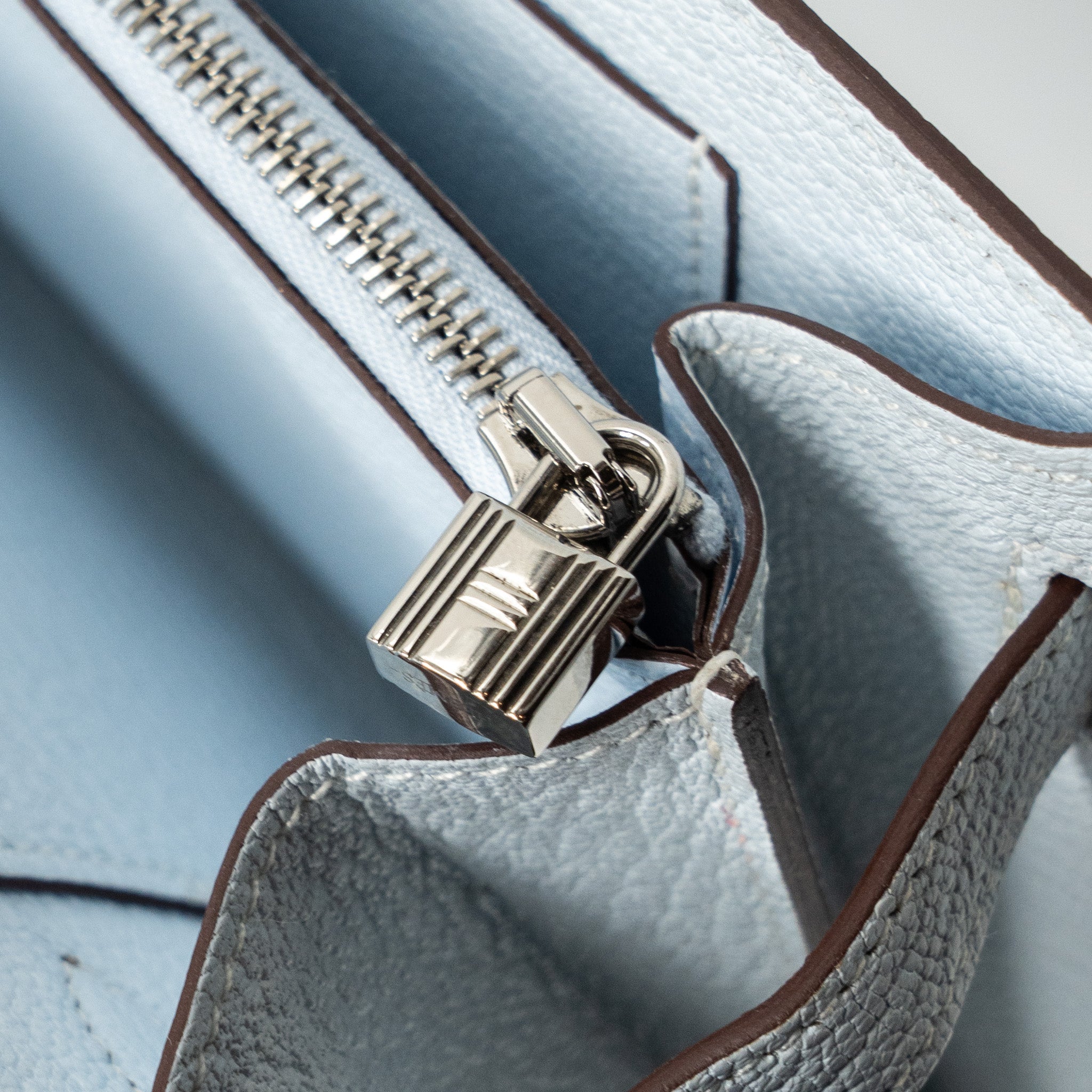 HERMES CLASSIC KELLY TO GO CHEVRE MYSORE BLUE BRUME SHW