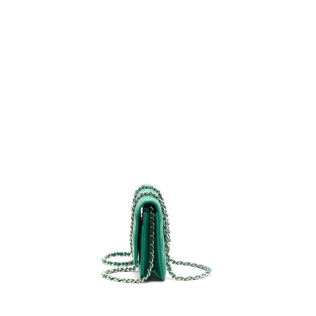 CHANEL CLASSIC WALLET ON CHAIN CAVIAR GREEN SHW