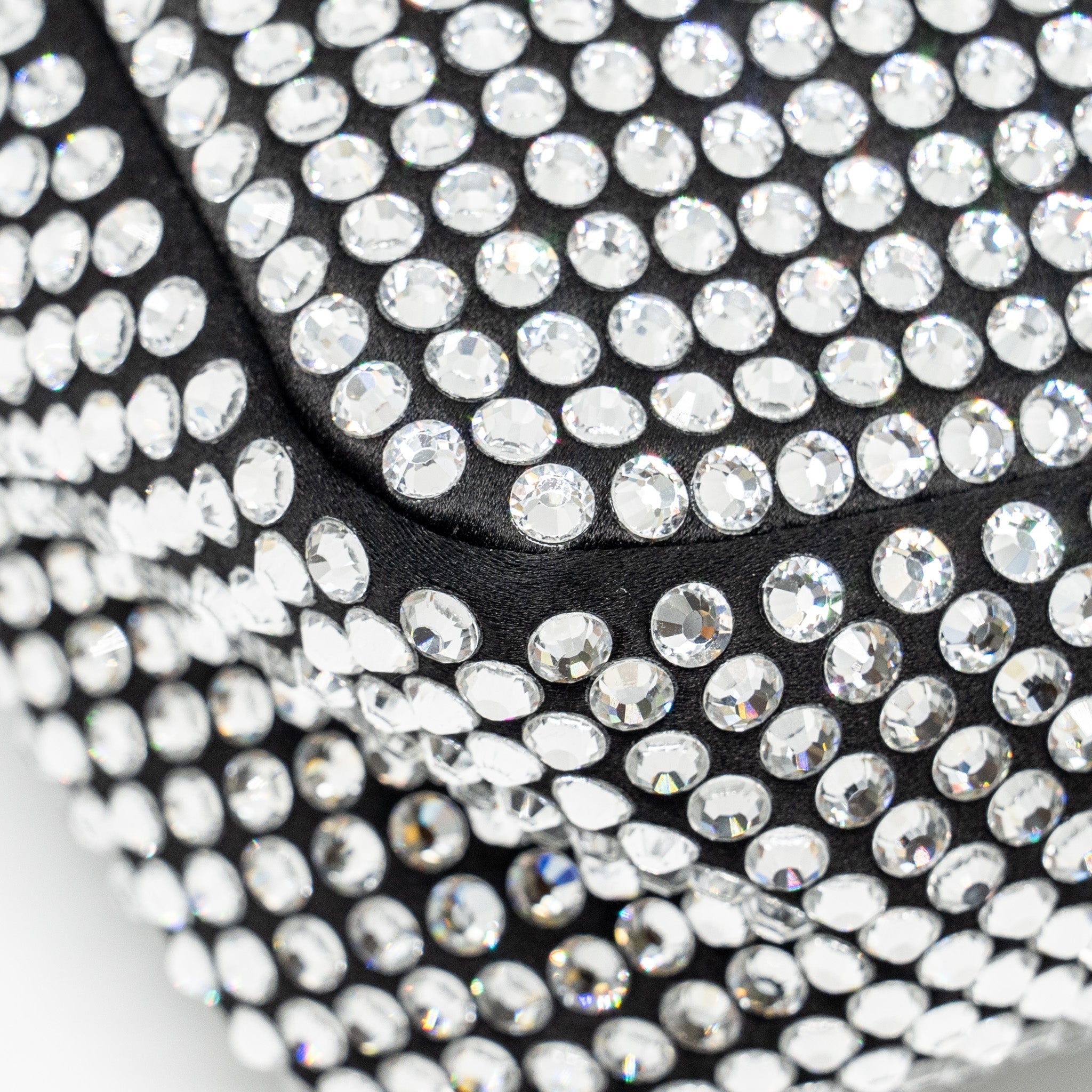 PRADA TRIANGLE POUCH CRYSTAL EMBELLISHED BLACK SHW