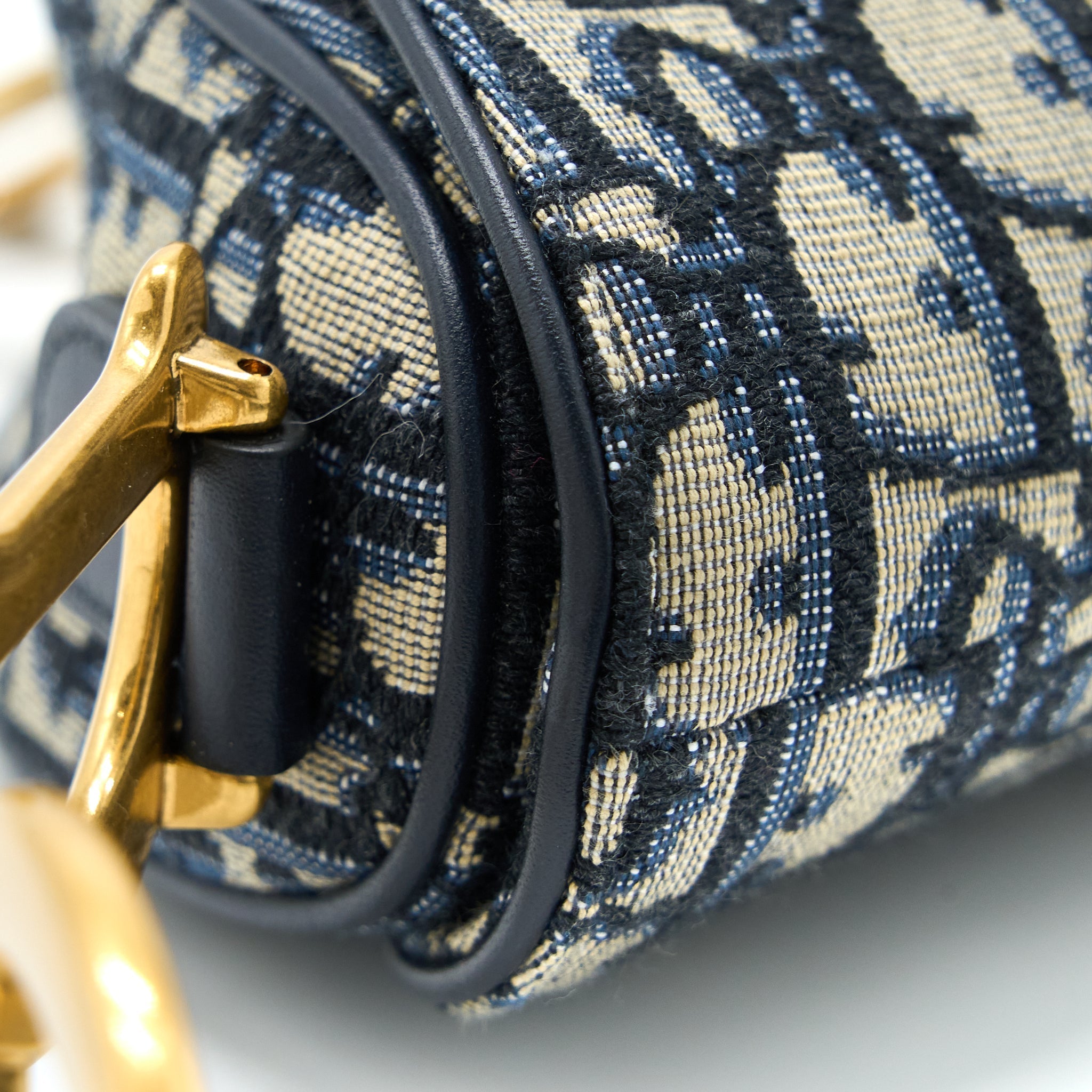 DIOR MEDIUM DIOR SADDLE BAG BLUE DIOR OBLIQUE JACQUARD GHW