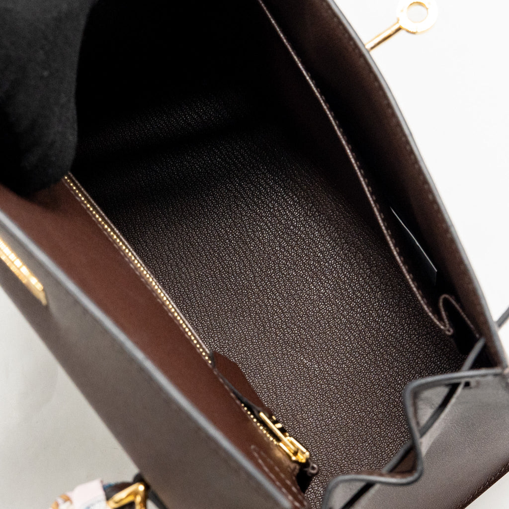 HERMES KELLY 25 MADAME MOKA GHW