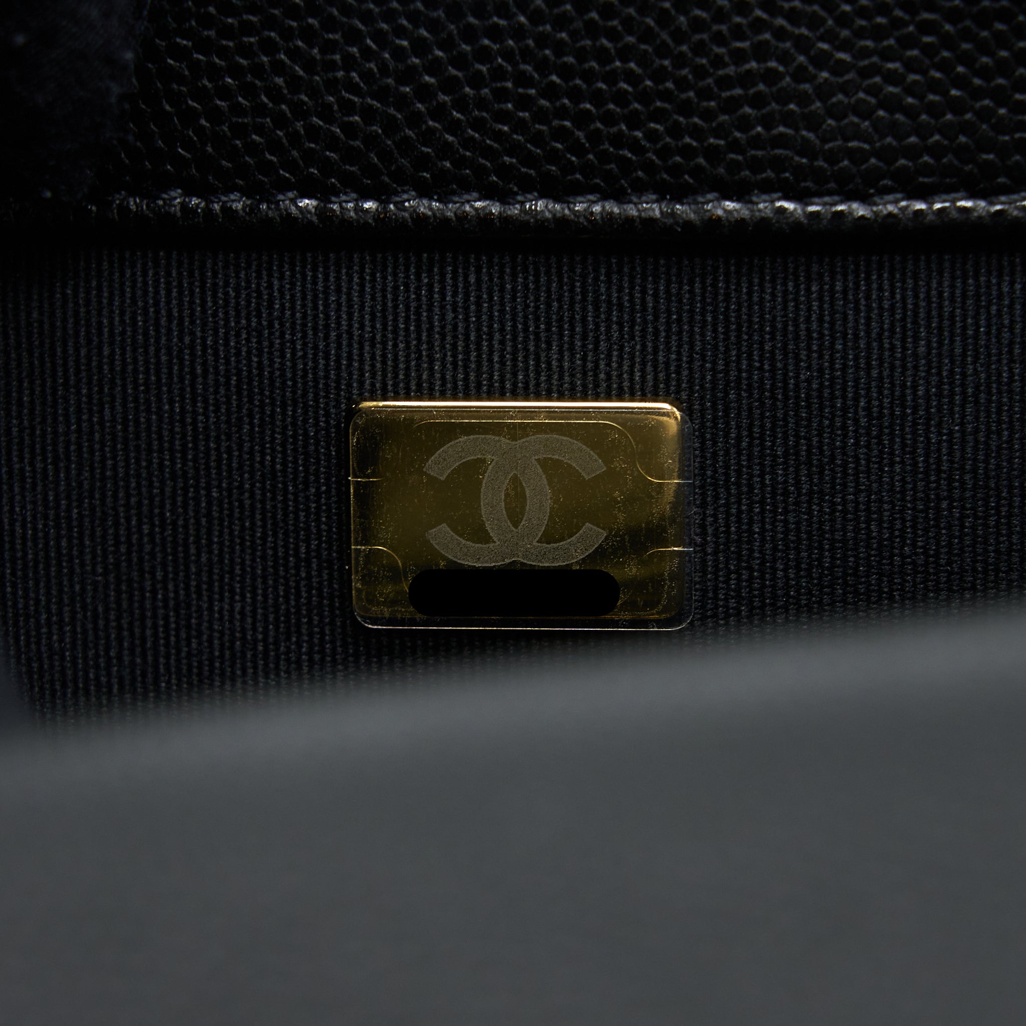 CHANEL 23C MINI FLAP BAG WITH CC LOGO CHAIN GRAINED CALFSKIN BLACK GHW (MICROCHIP)