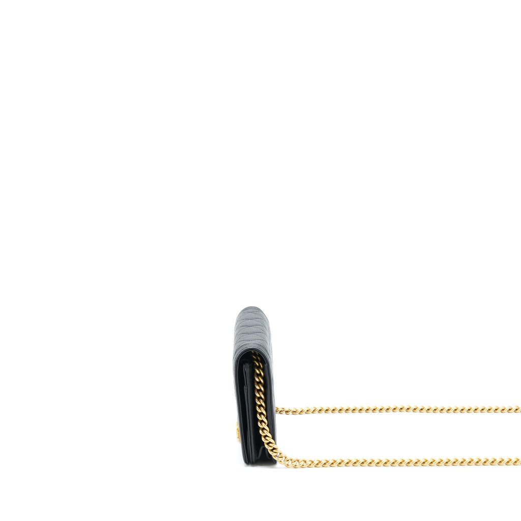 CHANEL BOY WALLET ON CHAIN CAVIAR BLACK GHW (MICROCHIP)