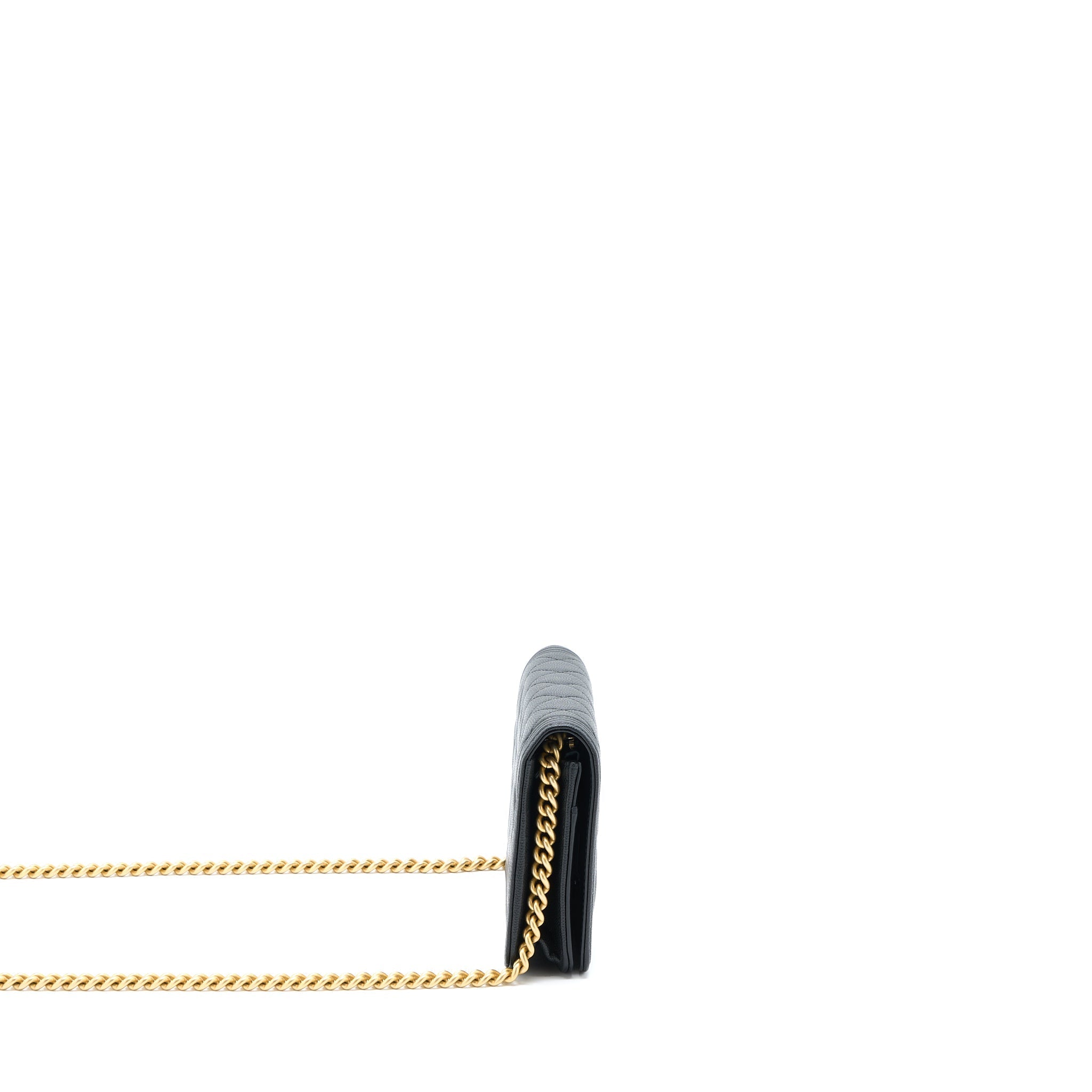 CHANEL BOY WALLET ON CHAIN CAVIAR BLACK GHW