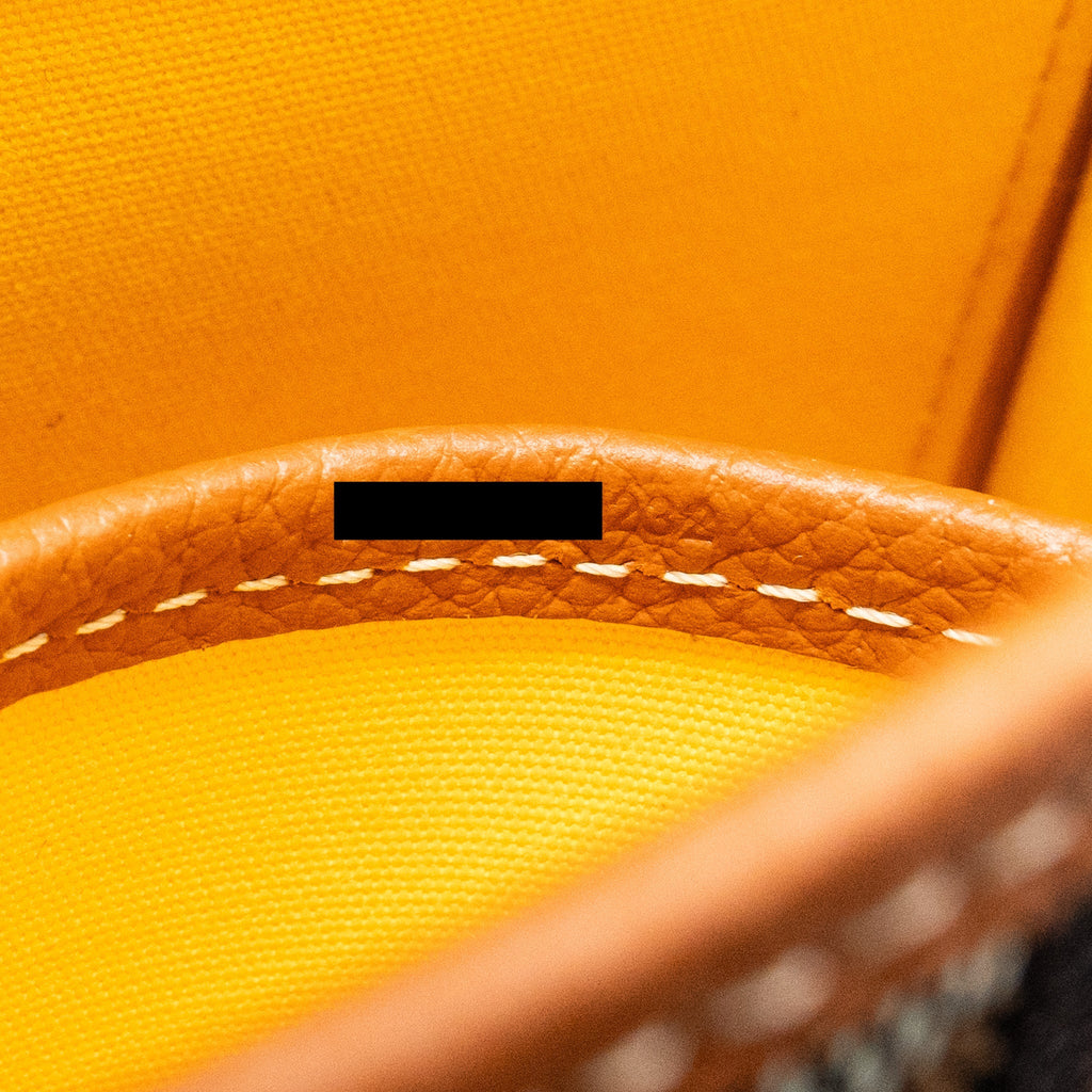 GOYARD BELVEDERE PM MESSENGER BAG GOYARDLINE CANVAS/CALFSKIN BLACK/TAN SHW