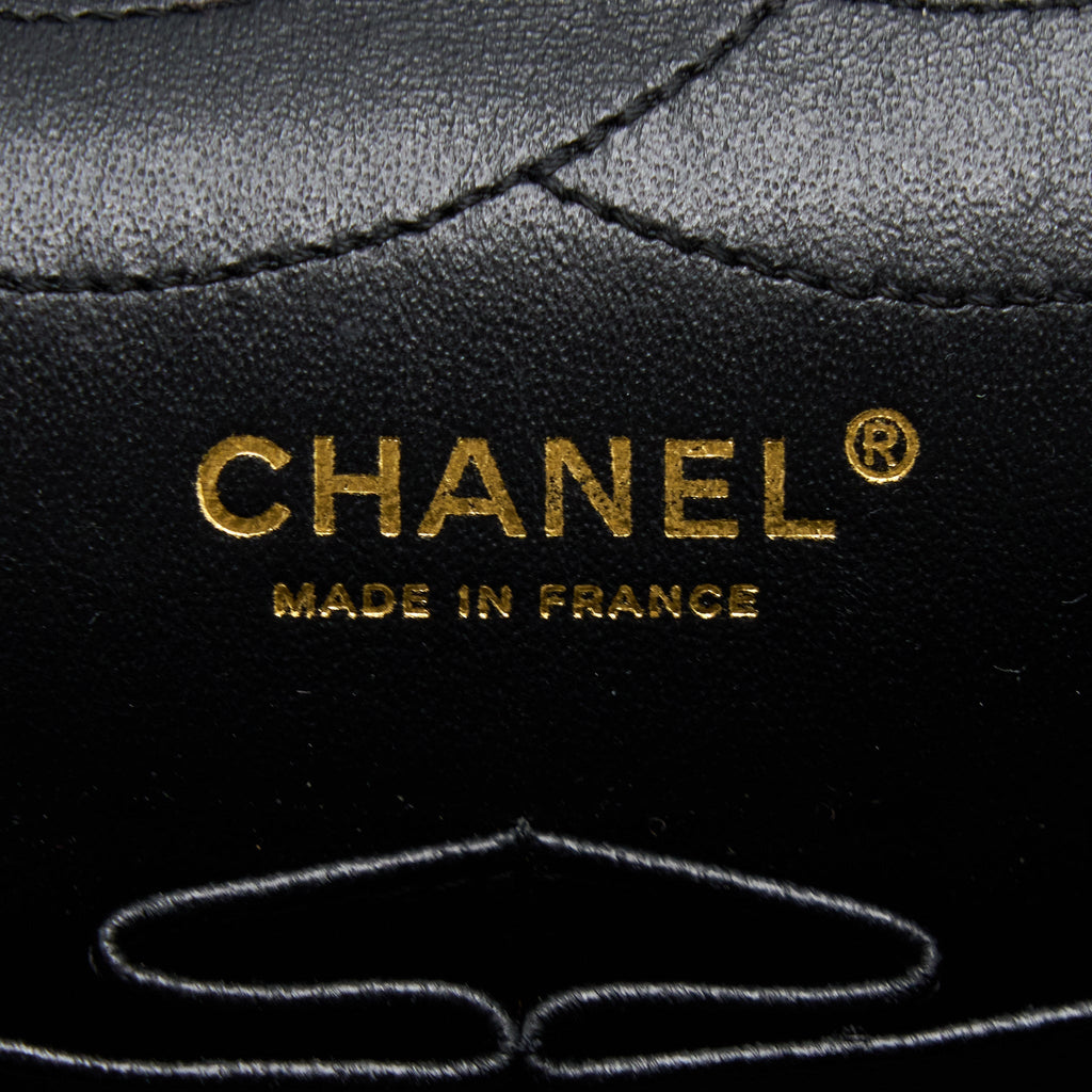 CHANEL 2.55 REISSUE 227 SHINY AGED CALFSKIN BLACK GHW