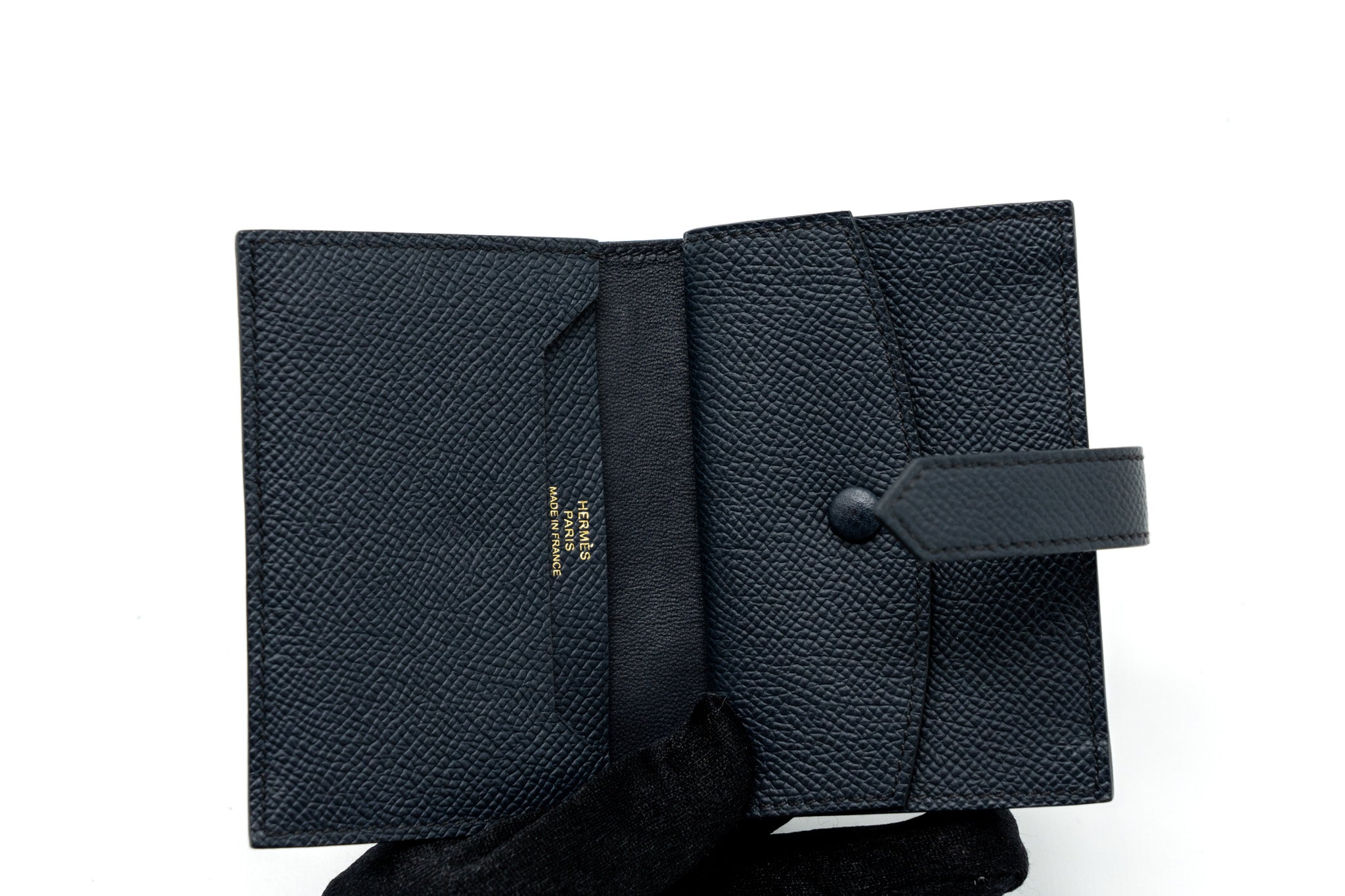 HERMES BEARN MINI WALLET EPSOM BLUE INDIGO SHW