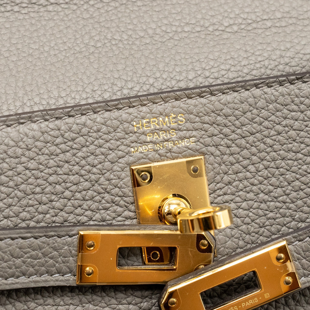 HERMES KELLY 25 TOGO GRIS MEYER GHW