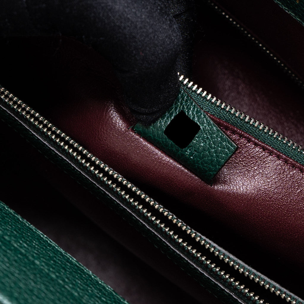 GUCCI TOP HANDLE ZUMI BAG CALFSKIN GREEN MULTICOLOUR HARDWARE