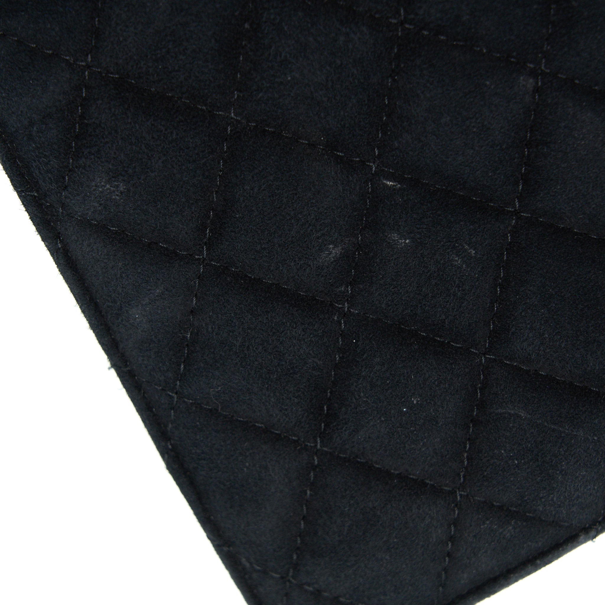 CHANEL QUILTED VELVET CC LOGO FLAP BAG BLACK LGHW