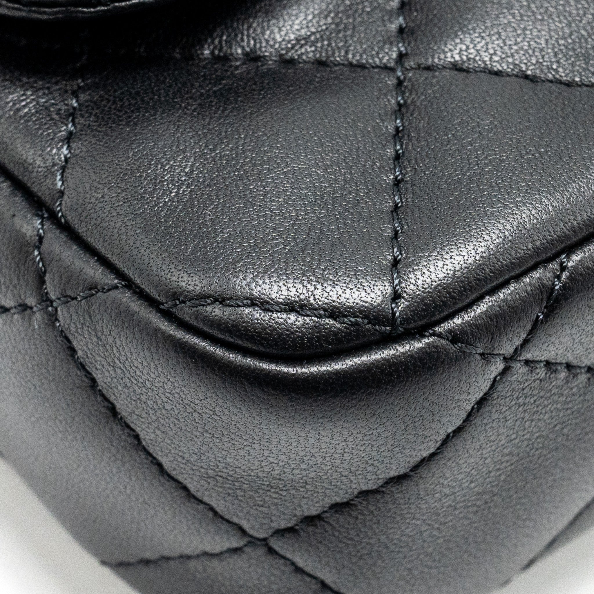 CHANEL 24S TOP HANDLE MINI FLAP BAG LAMBSKIN BLACK GHW (MICROCHIP)