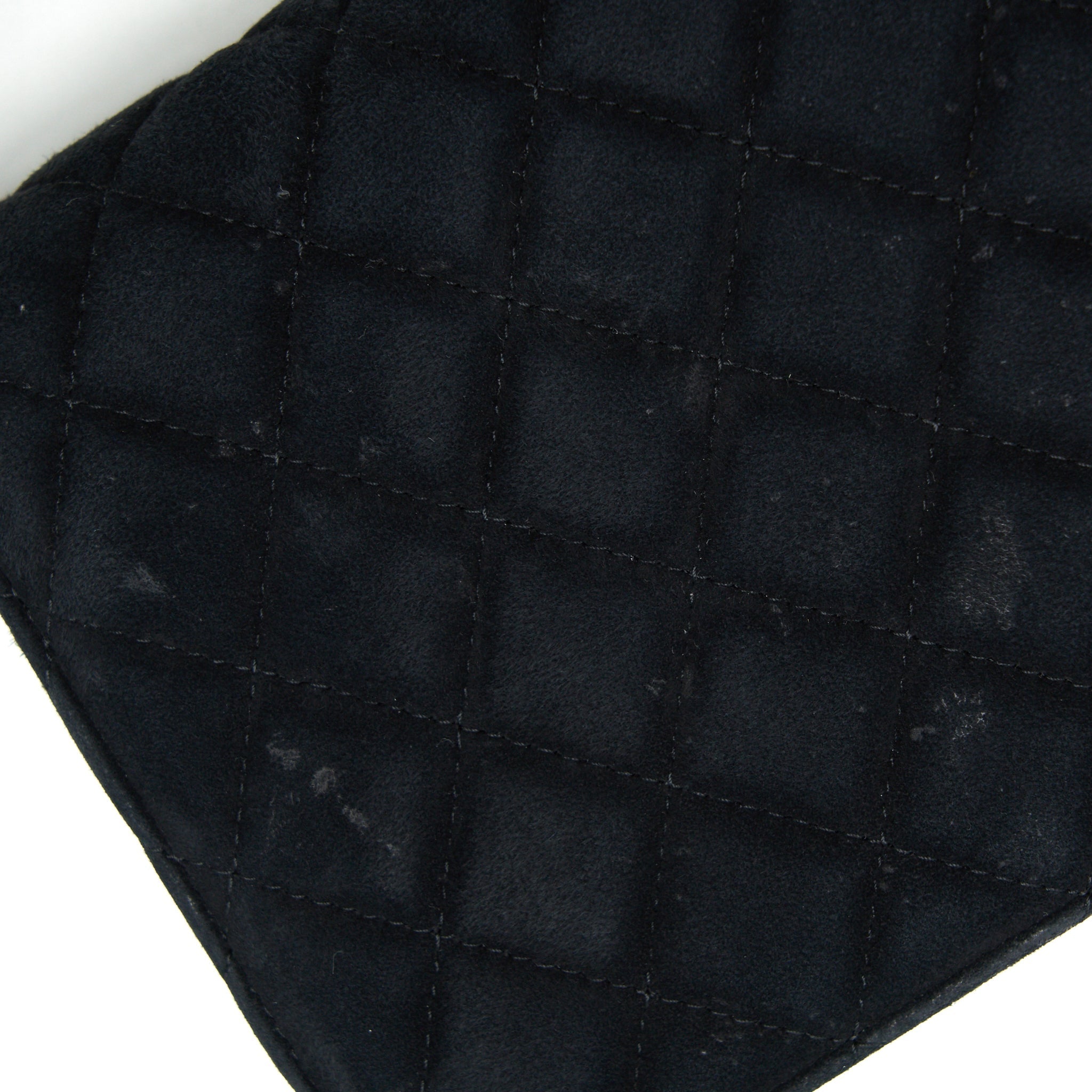 CHANEL QUILTED VELVET CC LOGO FLAP BAG BLACK LGHW