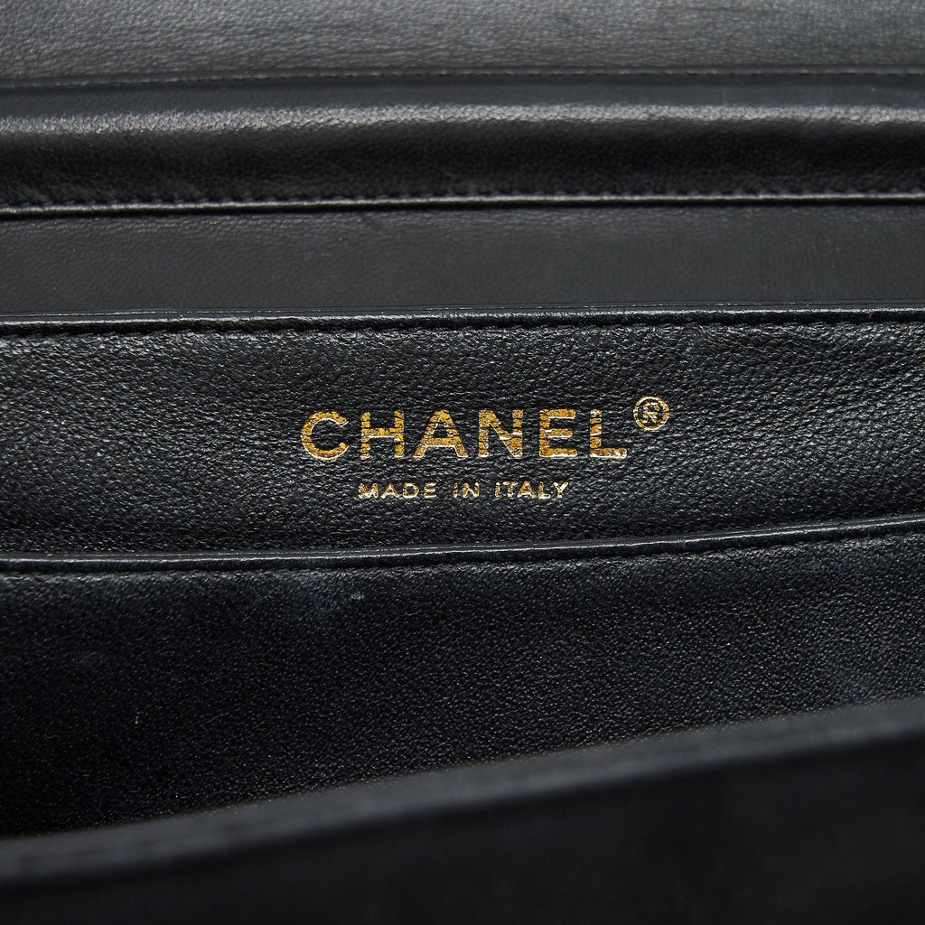 CHANEL QUILTED VELVET CC LOGO FLAP BAG BLACK LGHW