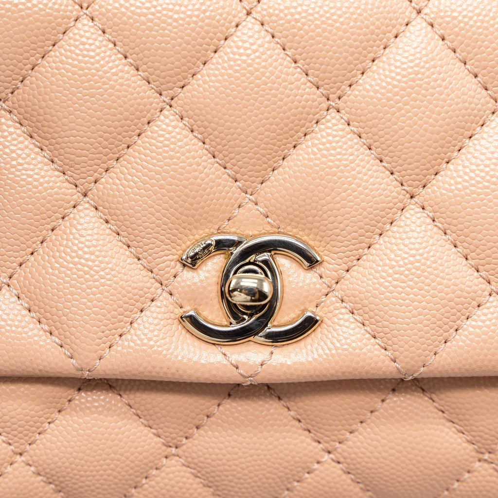 CHANEL MINI COCO HANDLE BAG CAVIAR LIGHT PINK LGHW