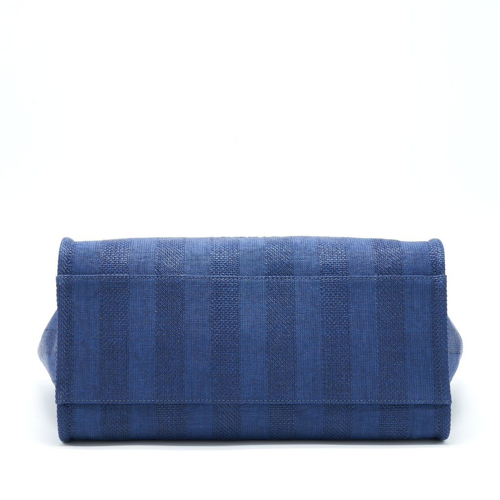 CHANEL DEAUVILLE TOTE BAG CANVAS DARK BLUE GHW
