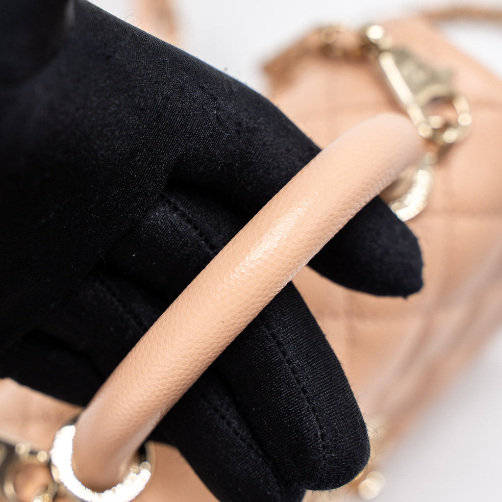 CHANEL MINI COCO HANDLE BAG CAVIAR LIGHT PINK LGHW