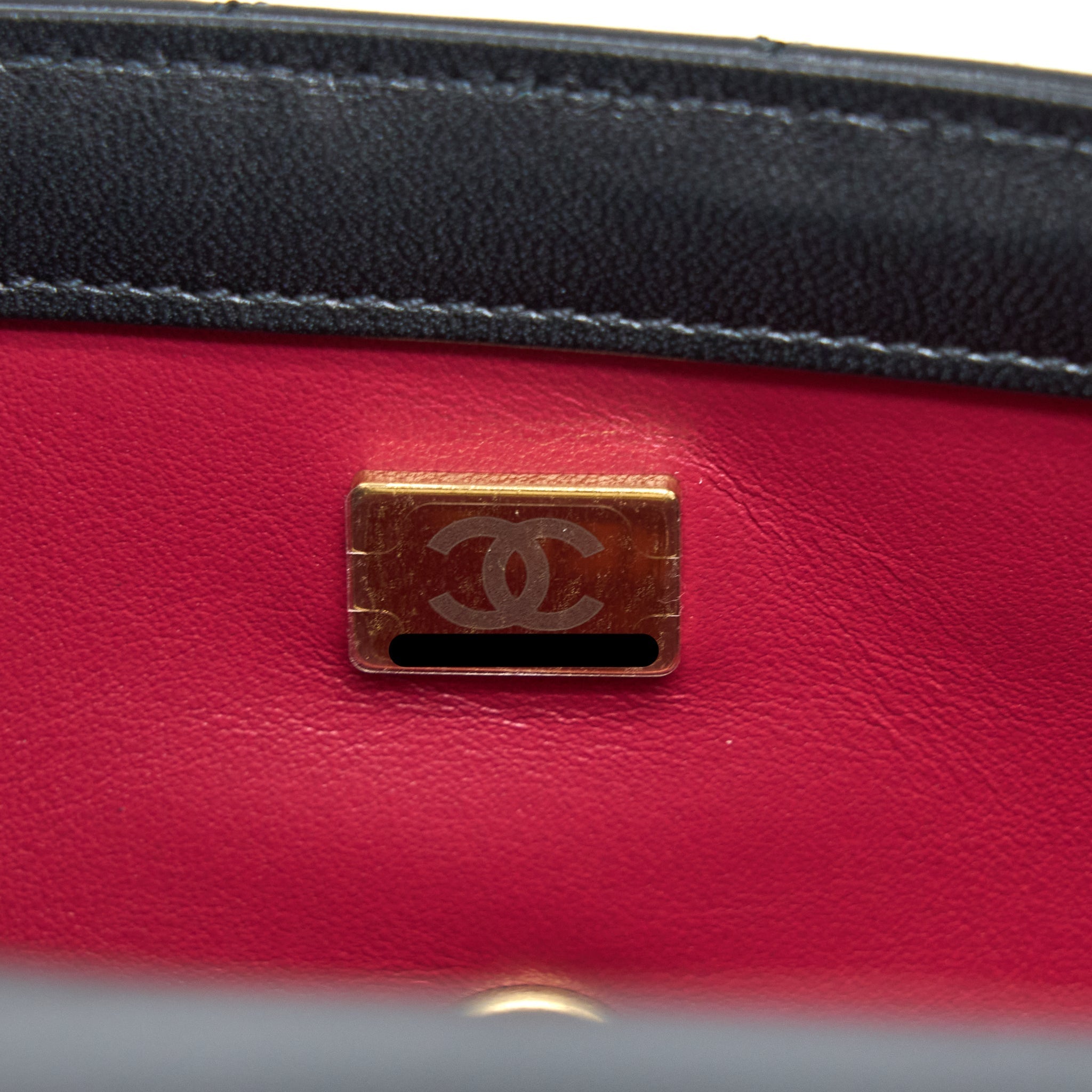 CHANEL 23S CAMELLIA CHAIN MINI RECTANGULAR LAMBSKIN BLACK BRUSHED GHW (MICROCHIP)