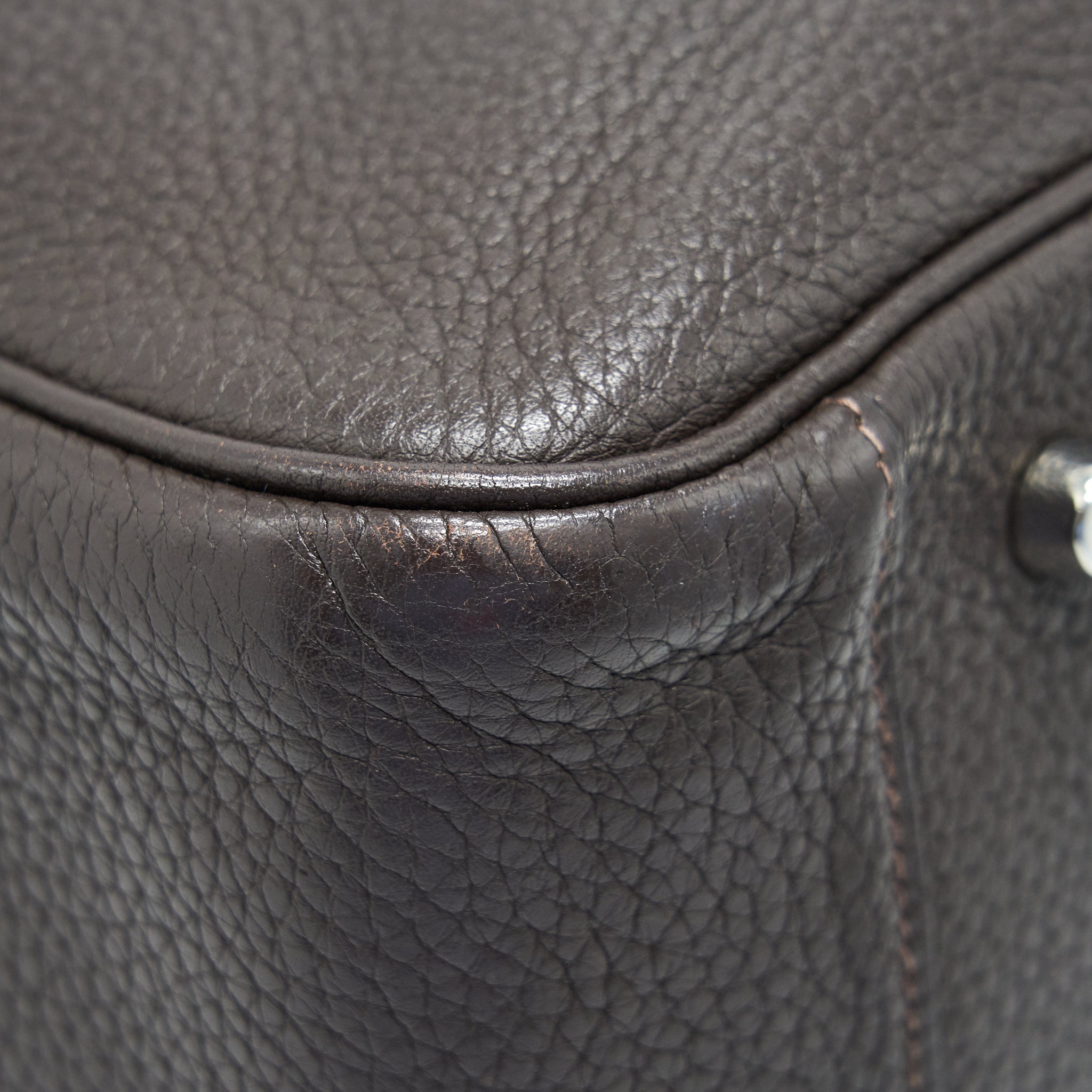 HERMES LINDY 34 CHOCOLATE WITH SHW