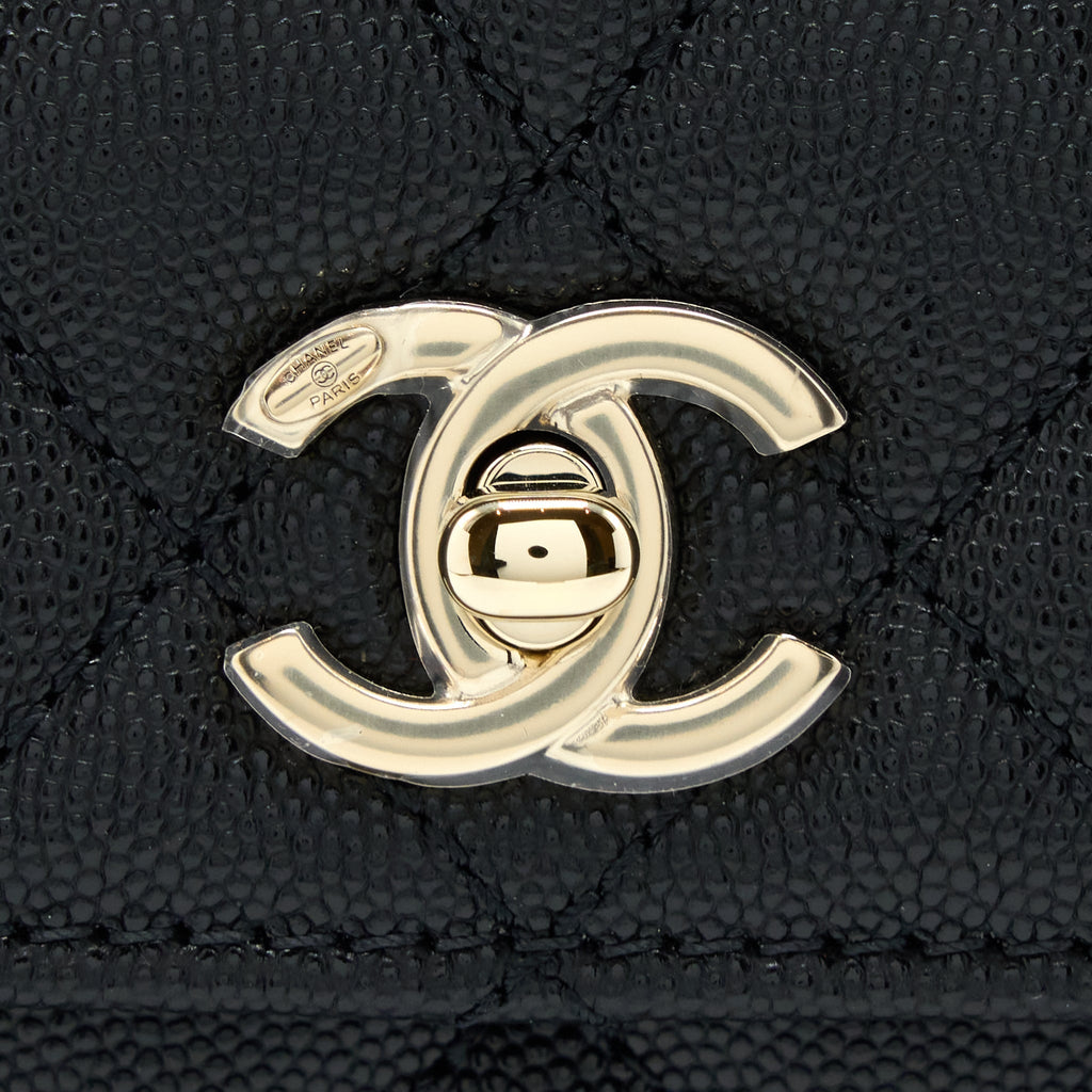 CHANEL SMALL COCO HANDLE FLAP BAG CAVIAR BLACK LGHW (MICROCHIP)